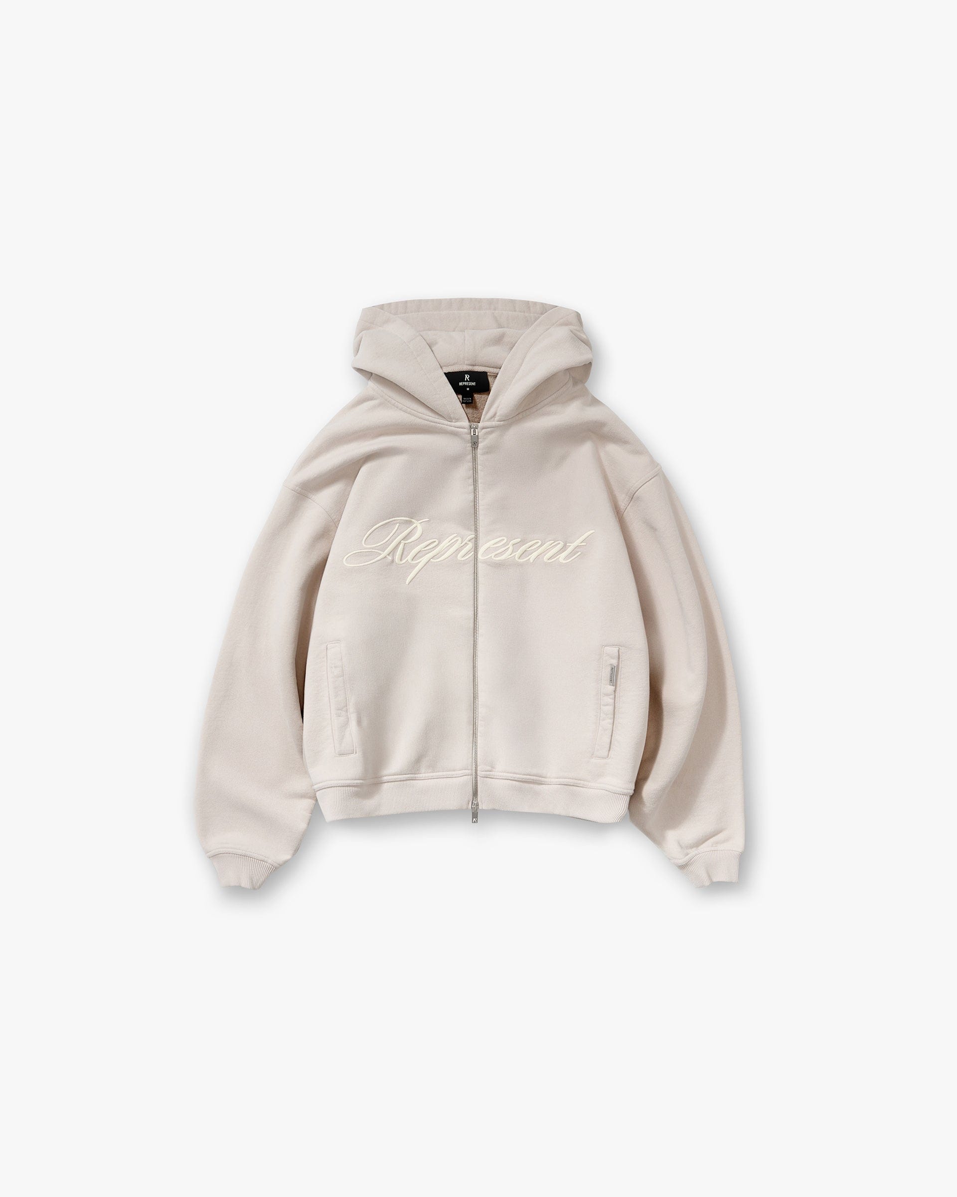 Logo Pack Script Logo Zip Hoodie - Concrete