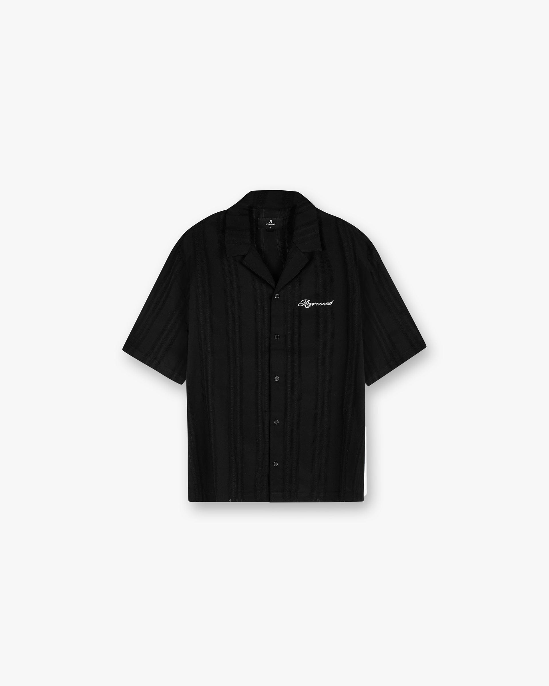 SS25 Embroidered Bowling Shirt - Jet Black