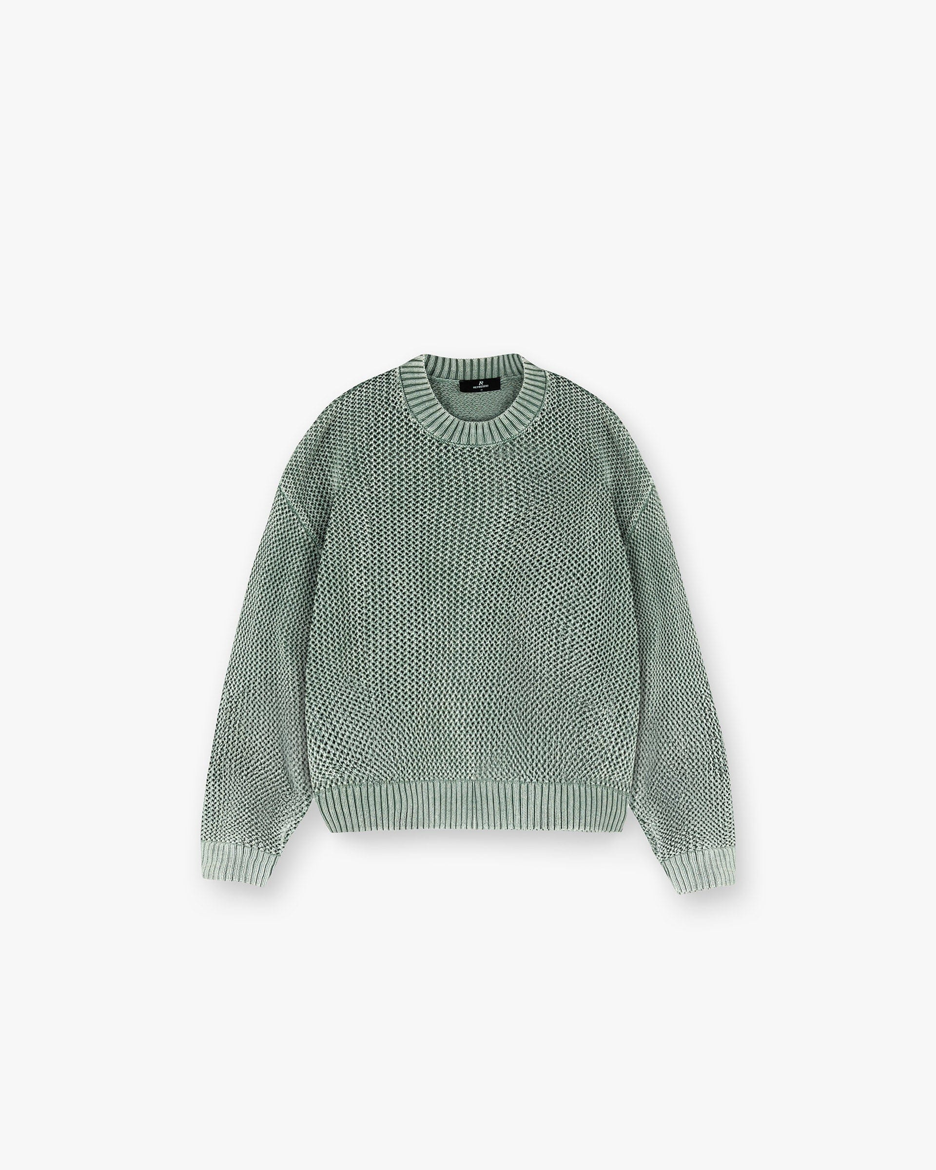 SS25 Open Gauge Knit Sweater - Forest Green