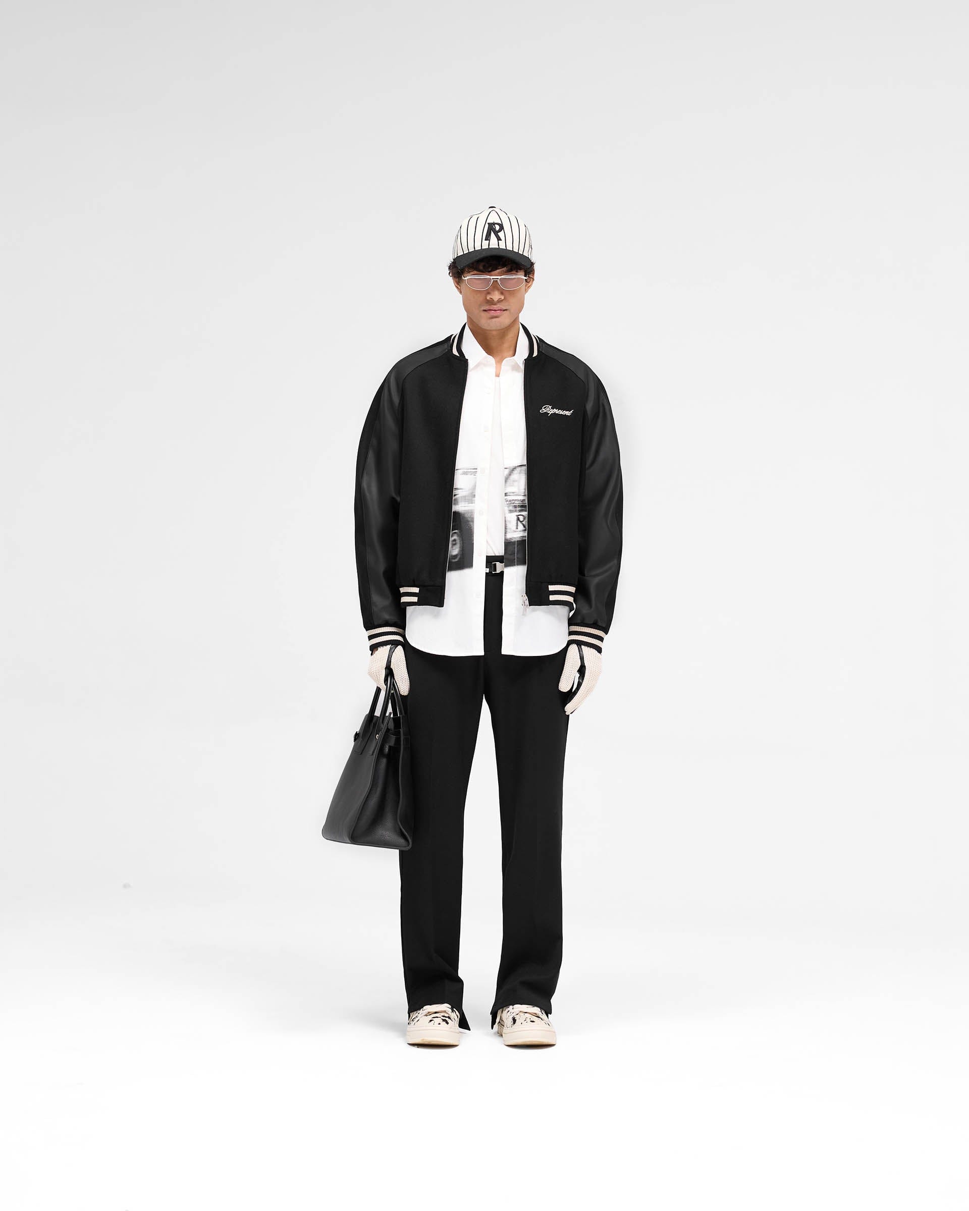 SS25 Raglan Varsity Jacket - Black