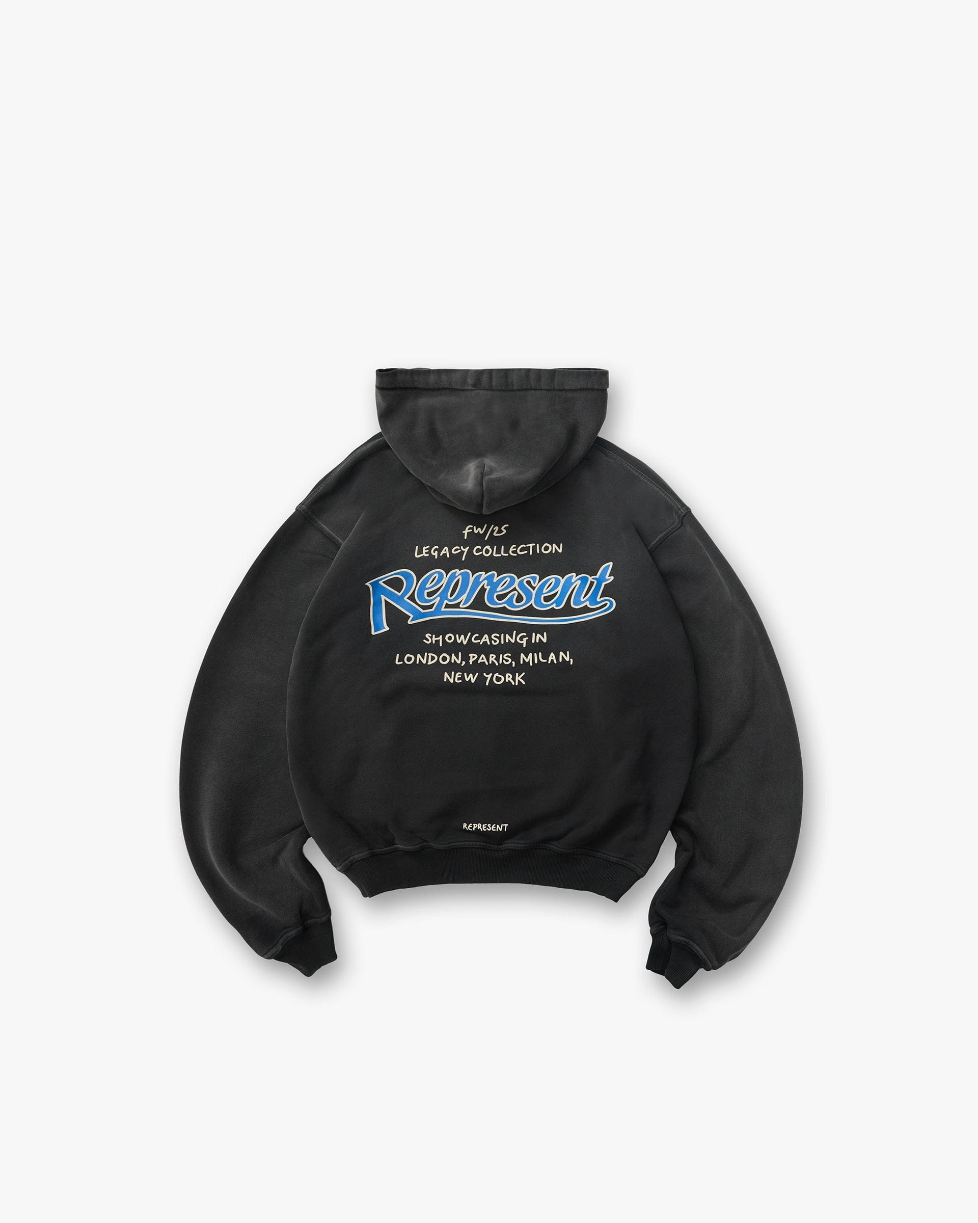 Fw25 Represent Showcasing Hoodie - Stained Black