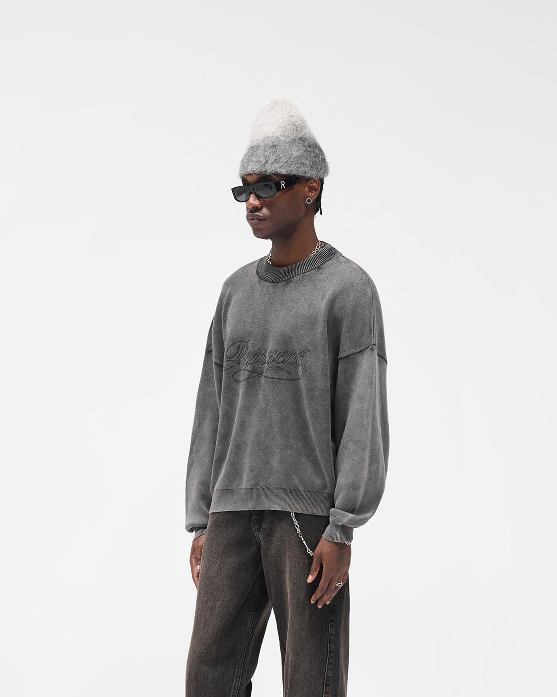FW25 Stamped Sweater - Vintage Grey