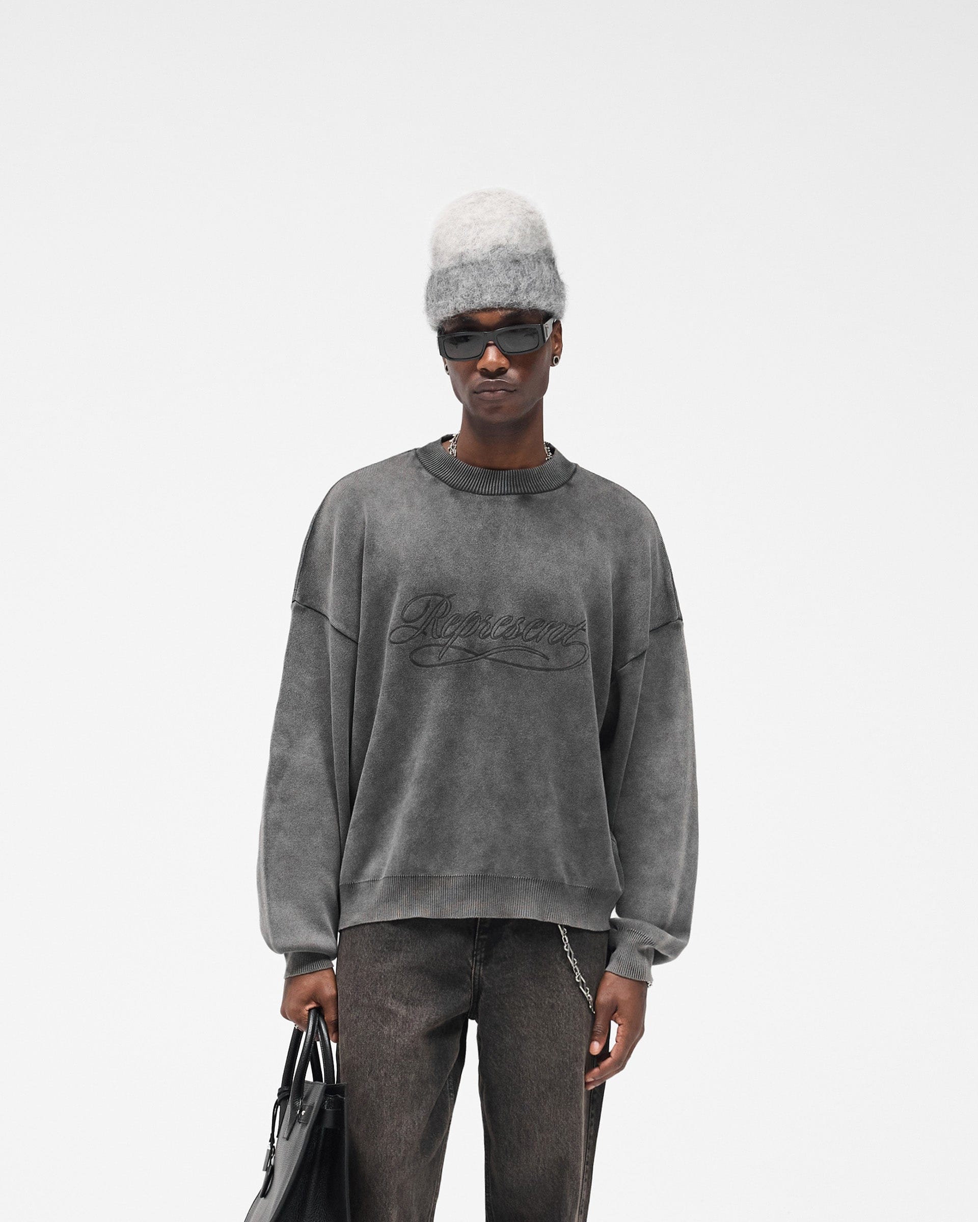 FW25 Stamped Sweater - Vintage Grey