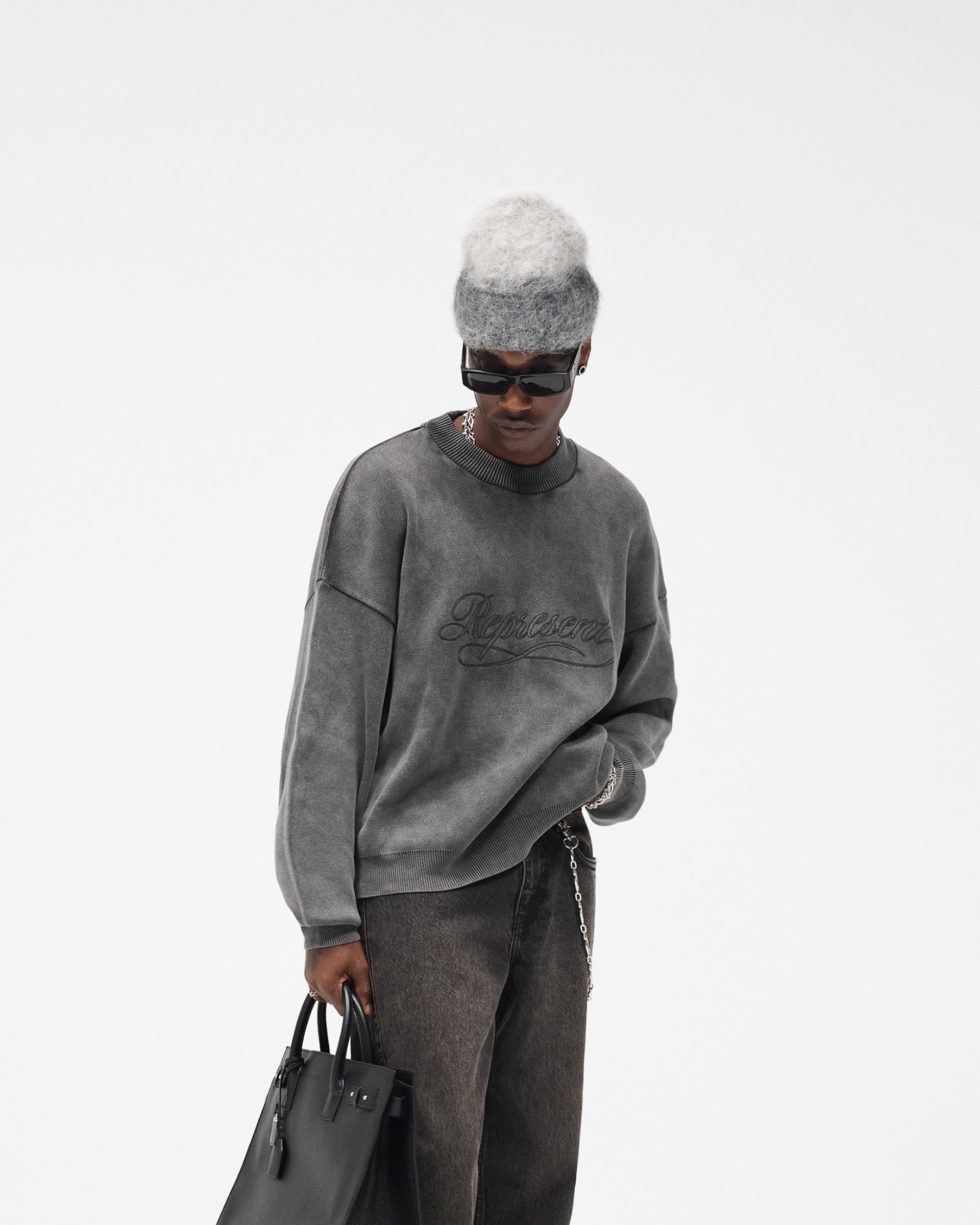 FW25 Stamped Sweater - Vintage Grey