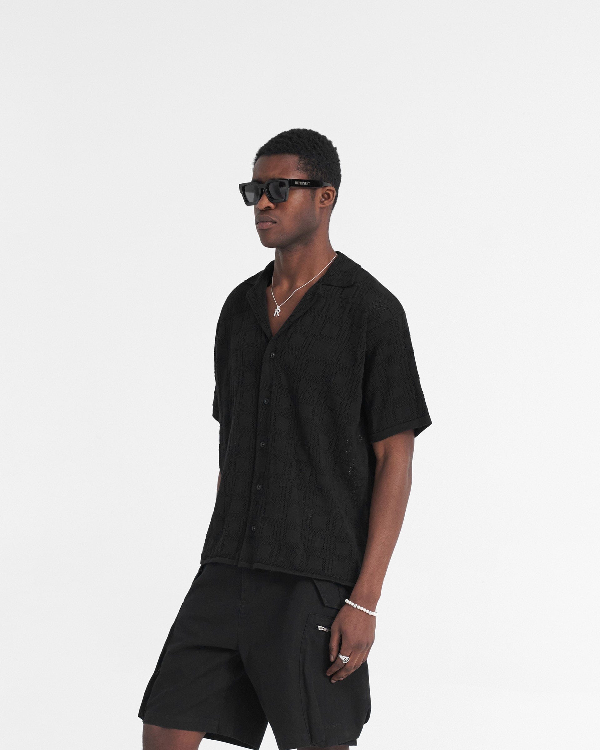 SS24 Lace Knit Shirt - Black