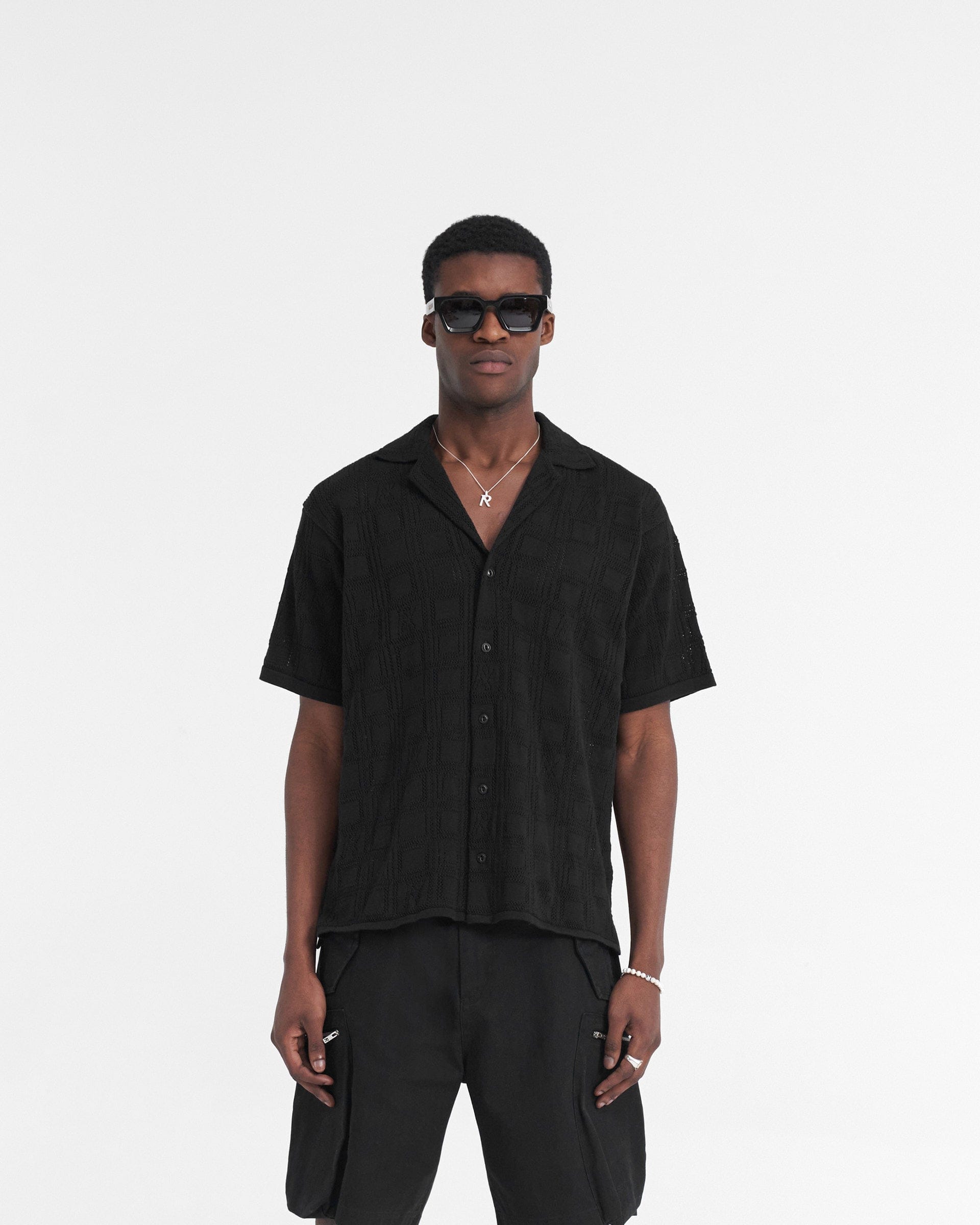 SS24 Lace Knit Shirt - Black