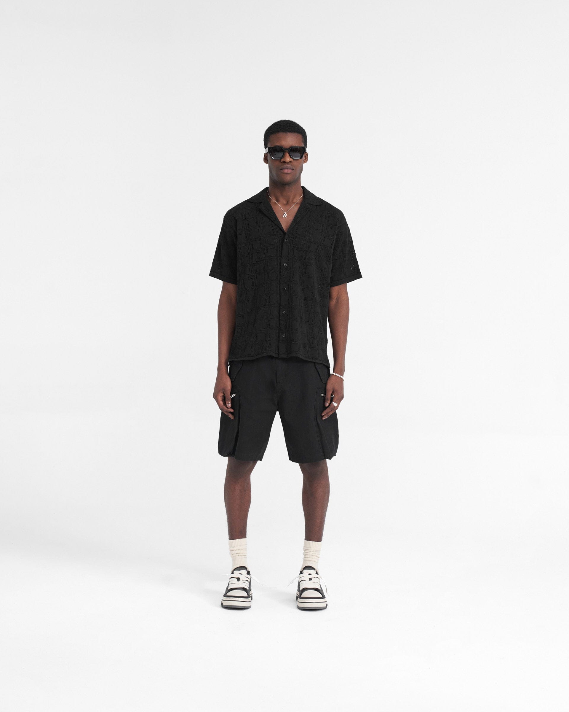 SS24 Lace Knit Shirt - Black