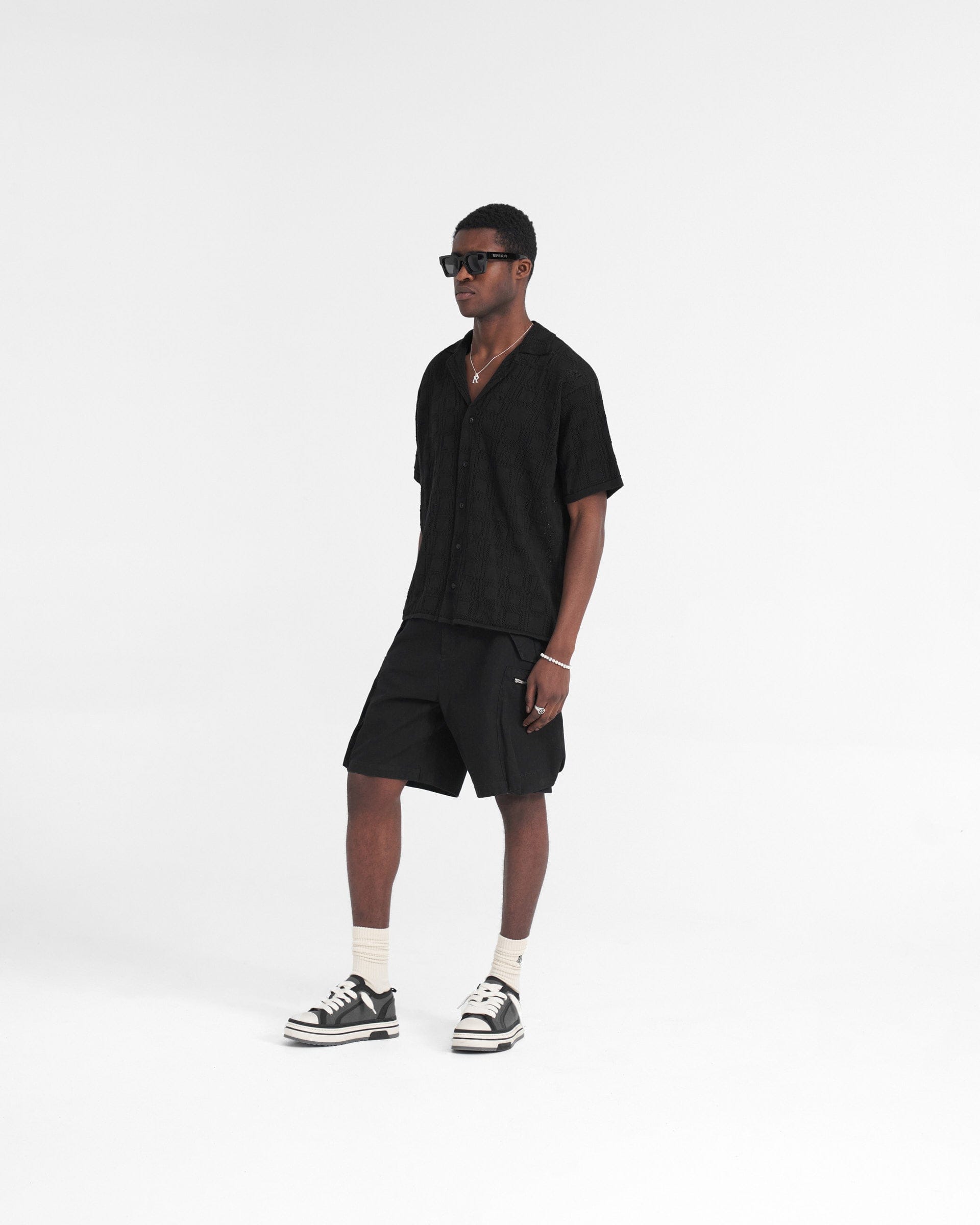 SS24 Lace Knit Shirt - Black