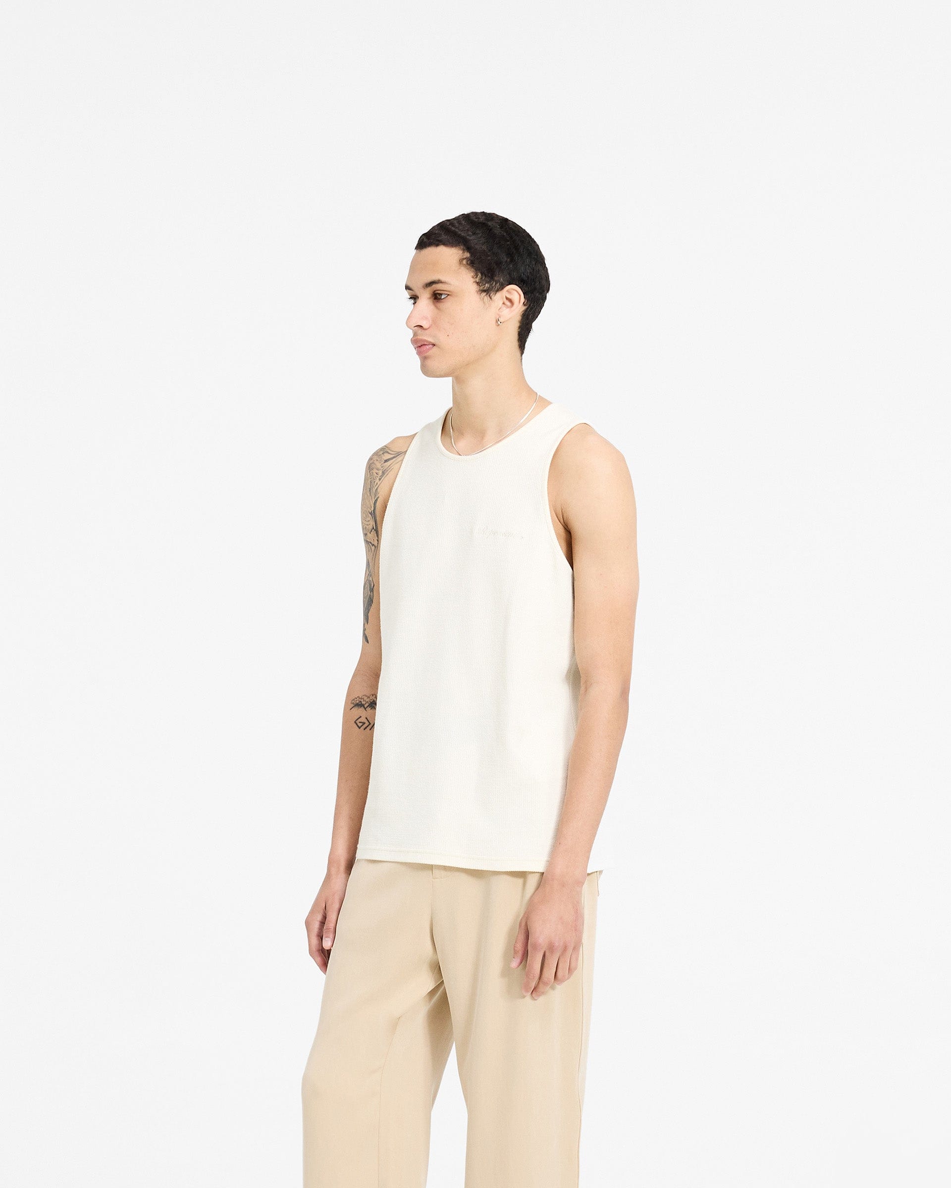 SC24 Waffle Vest - Antique White
