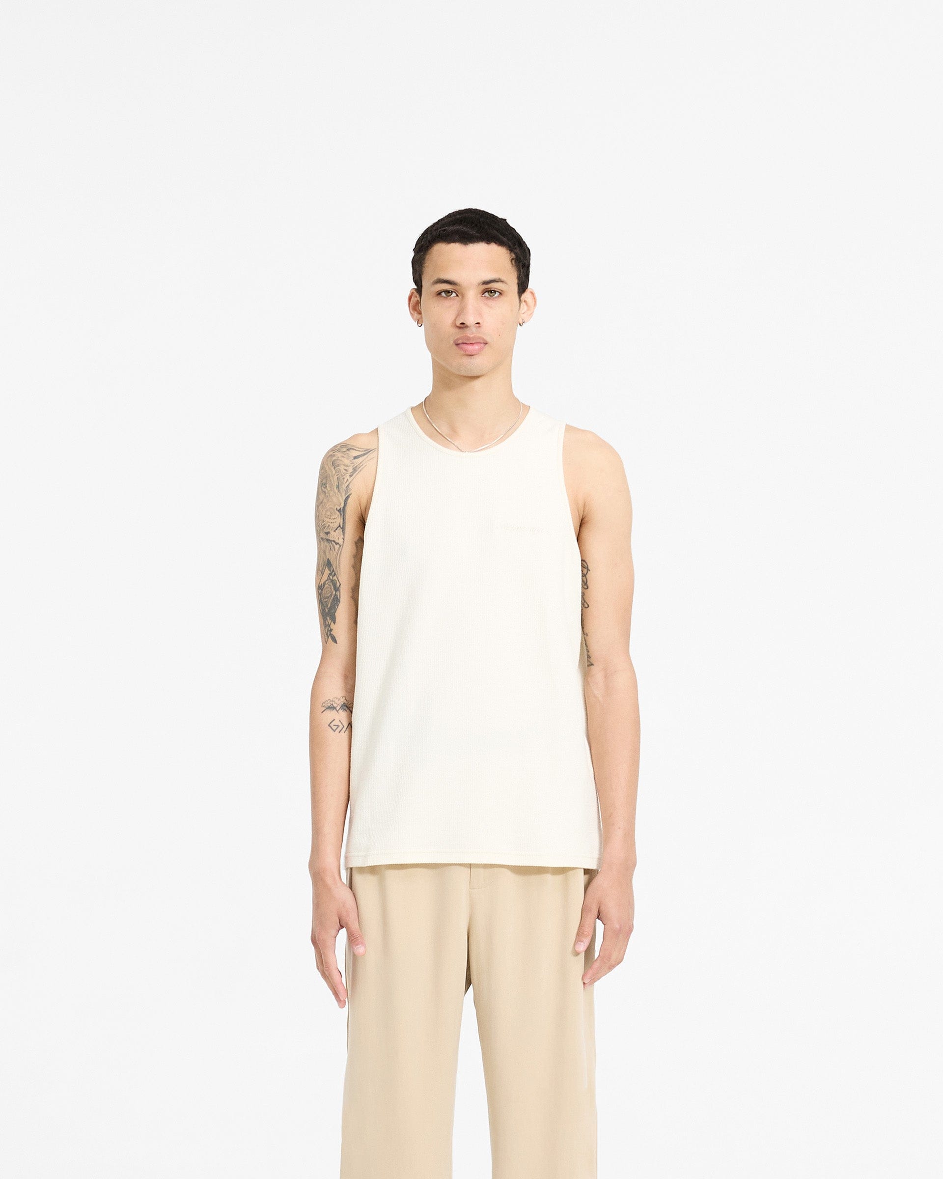 SC24 Waffle Vest - Antique White