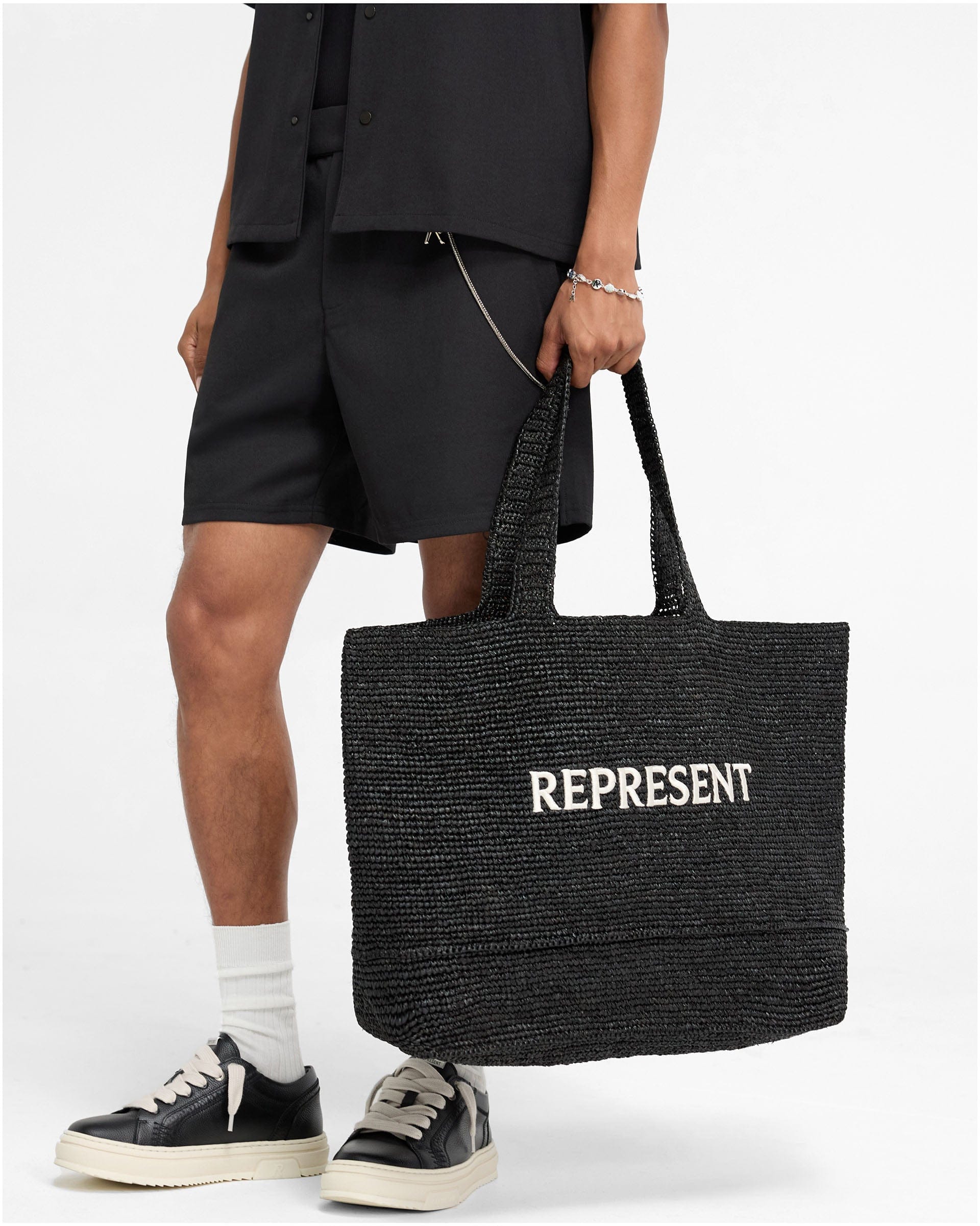 FW24 Other Raffia Tote Bag - Jet Black