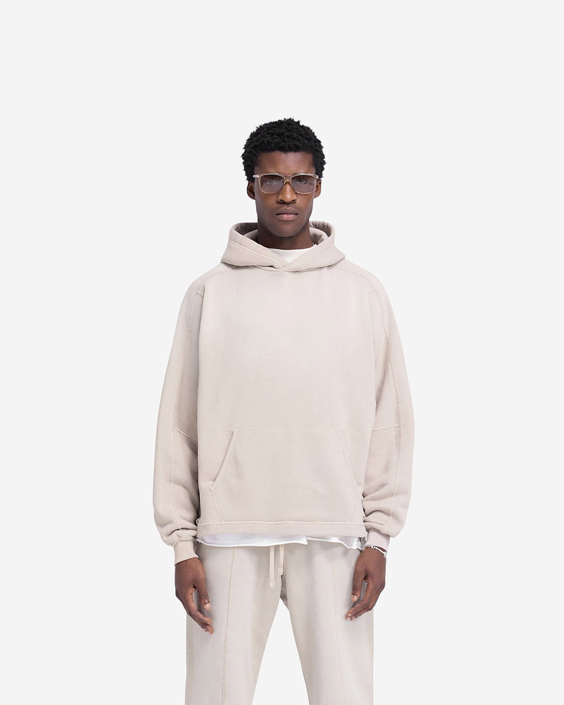 FW24 Stepped Hem Hoodie - Oat