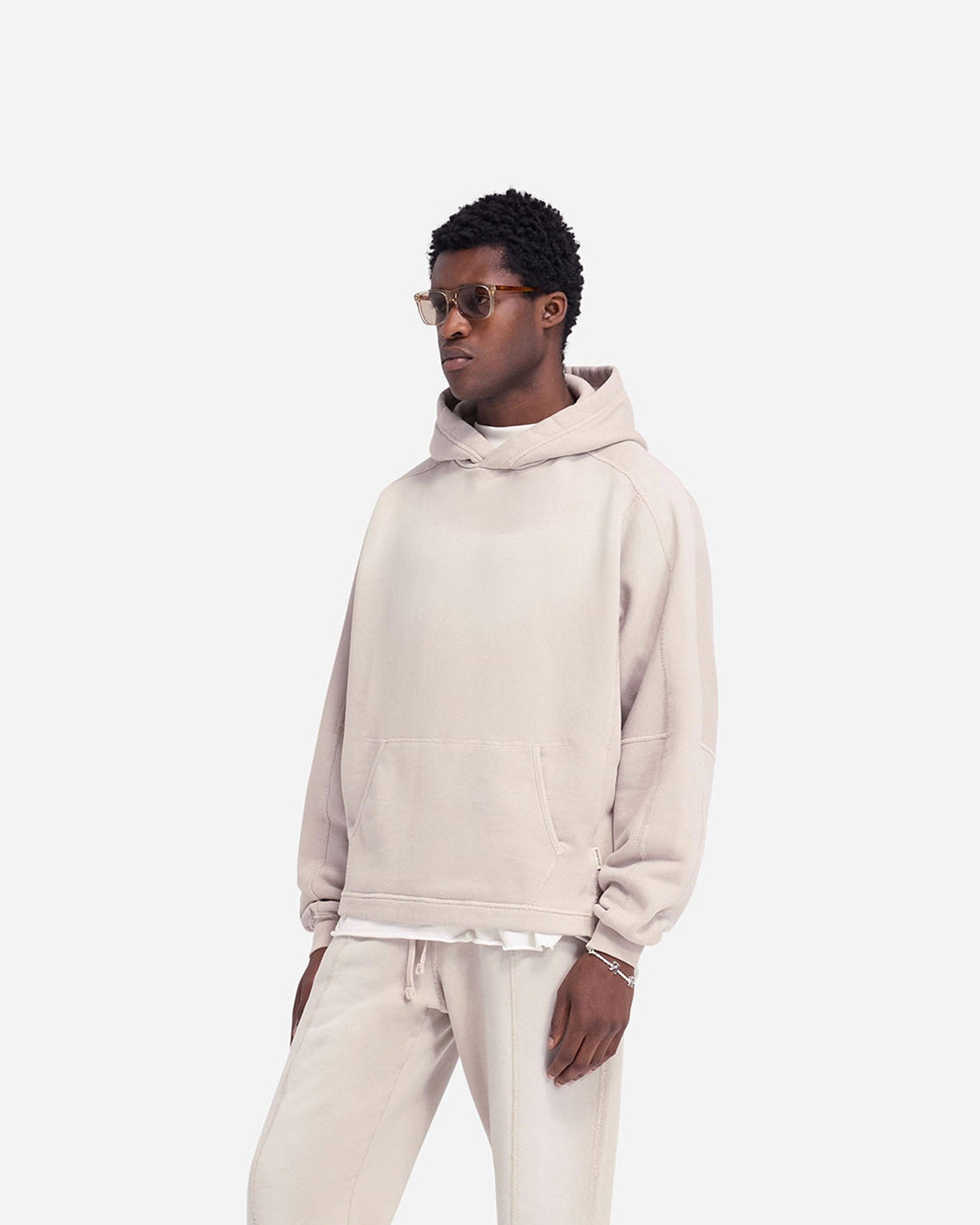 FW24 Stepped Hem Hoodie - Oat