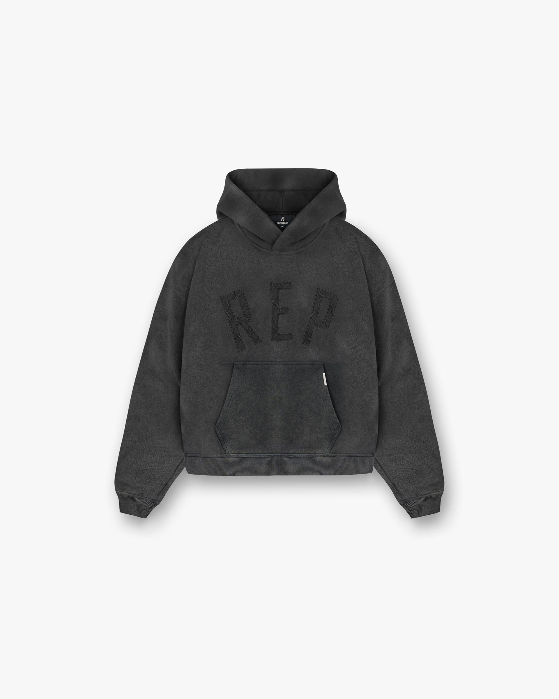 FW24 Rep Applique Hoodie - Vintage Black