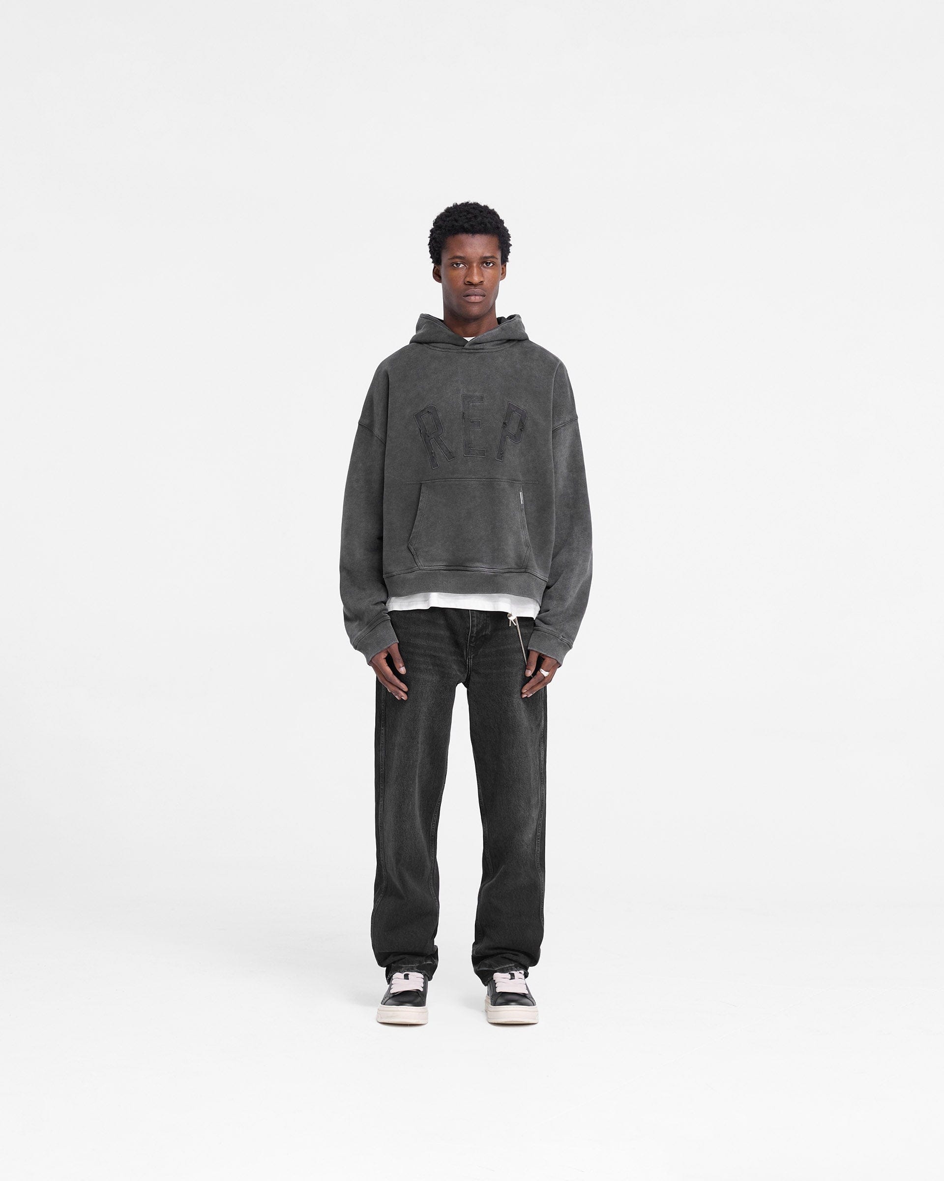 FW24 Rep Applique Hoodie - Vintage Black