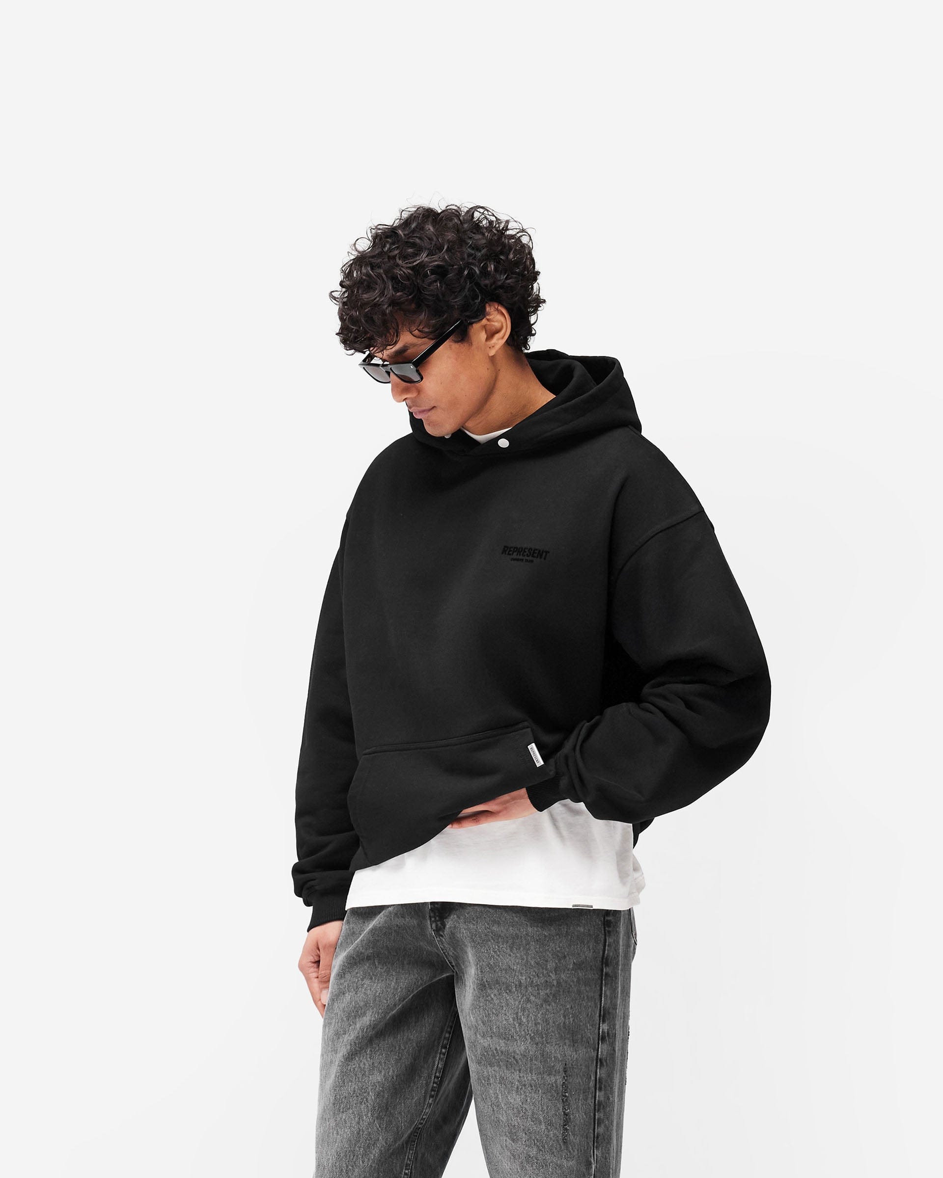 Owners Club Represent Owners Club Flocked Hoodie - Black