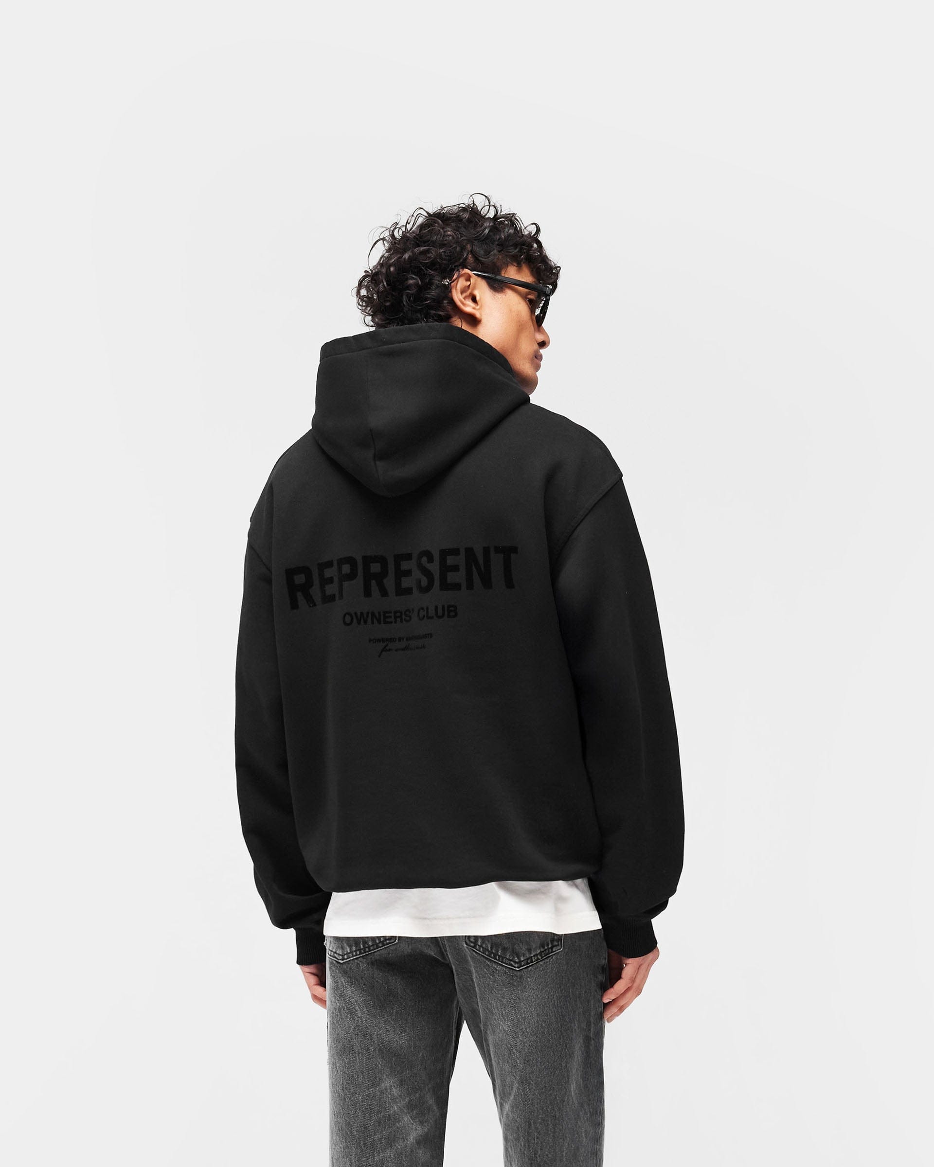 Owners Club Represent Owners Club Flocked Hoodie - Black