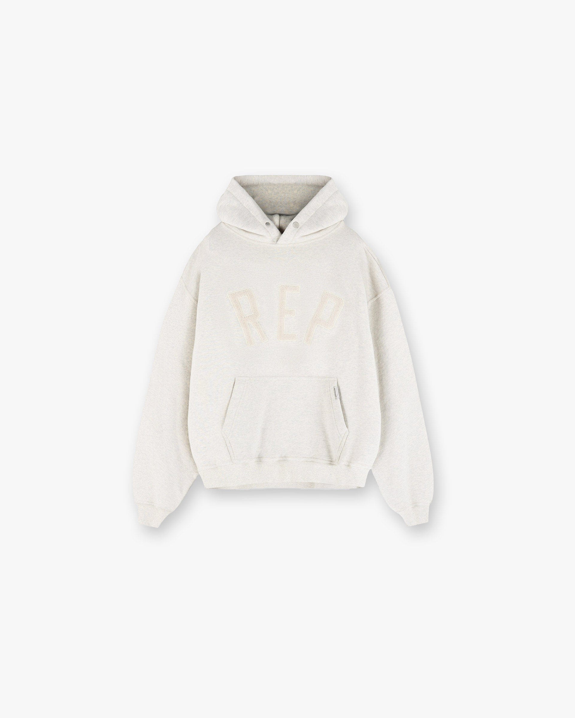 SS25 Rep Applique Hoodie - Cream Marl