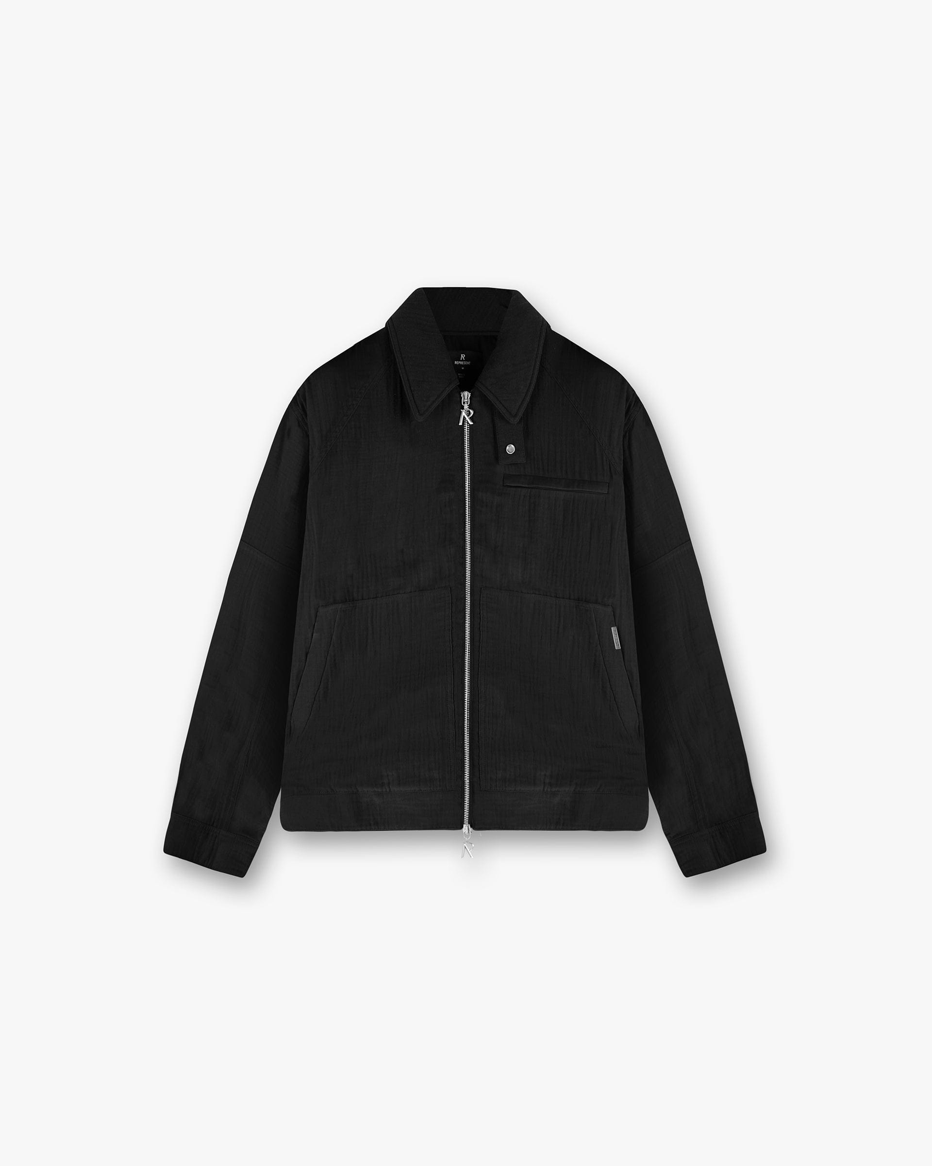 SS25 Crinkle Trucker Jacket - Black
