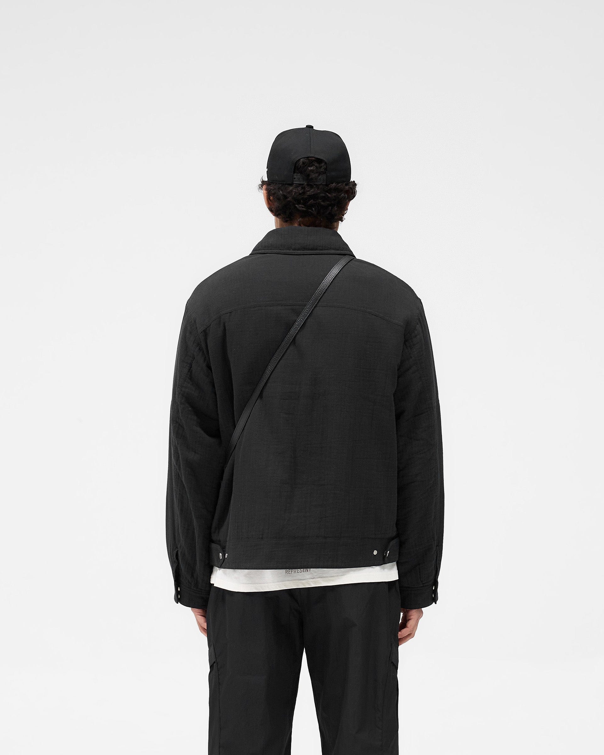 SS25 Crinkle Trucker Jacket - Black