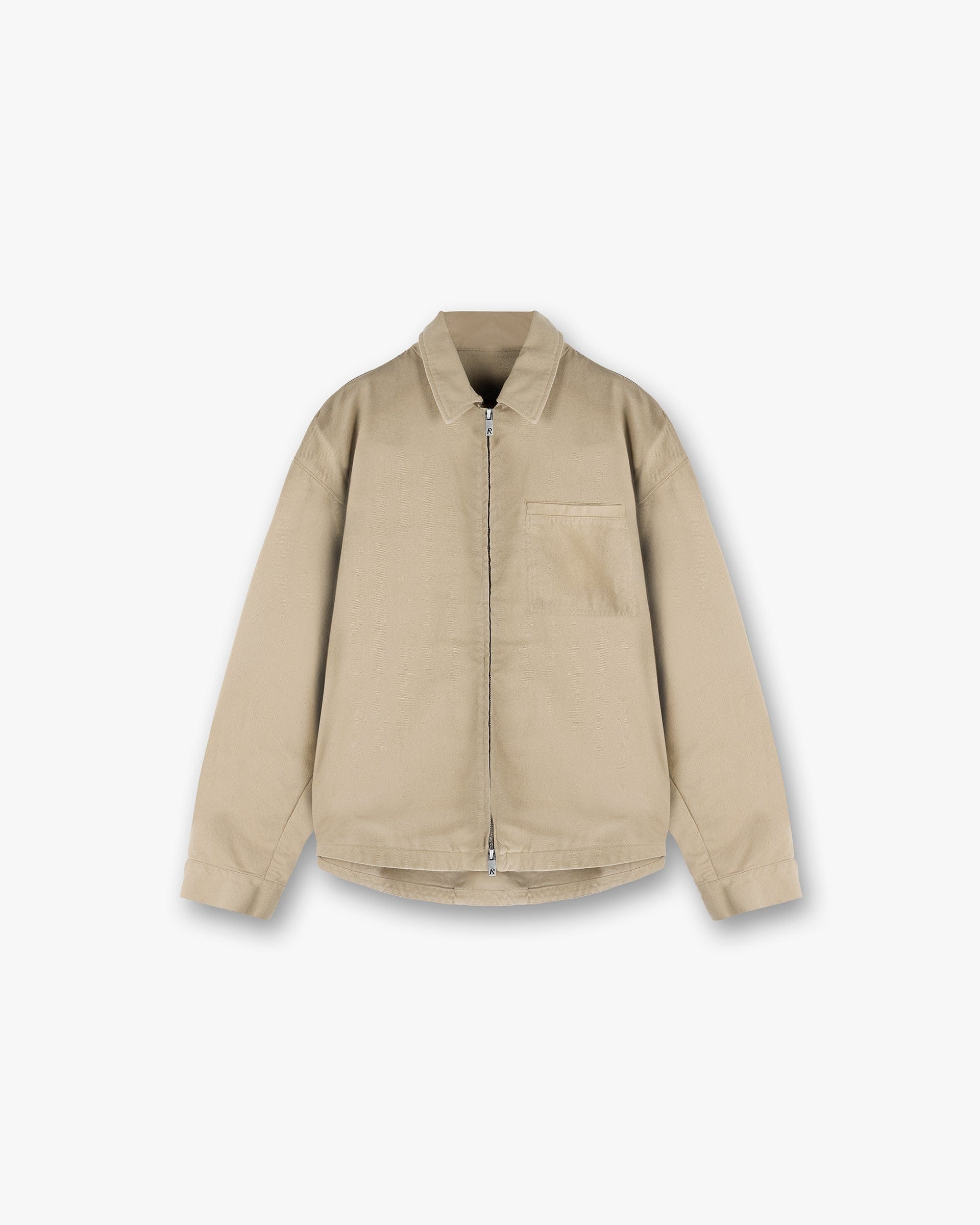 SS25 Cotton Zip Through Shirt - Beige