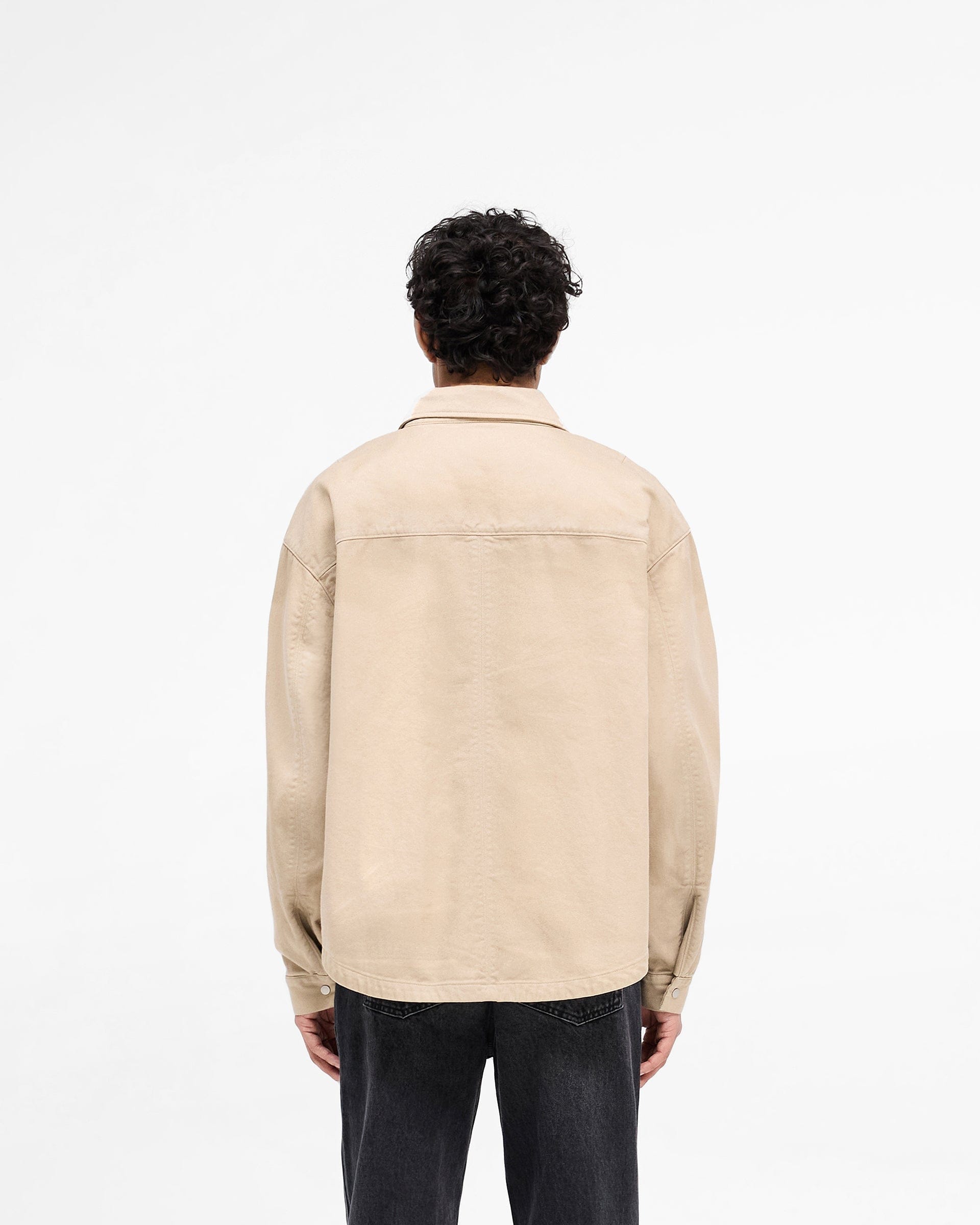 SS25 Cotton Zip Through Shirt - Beige