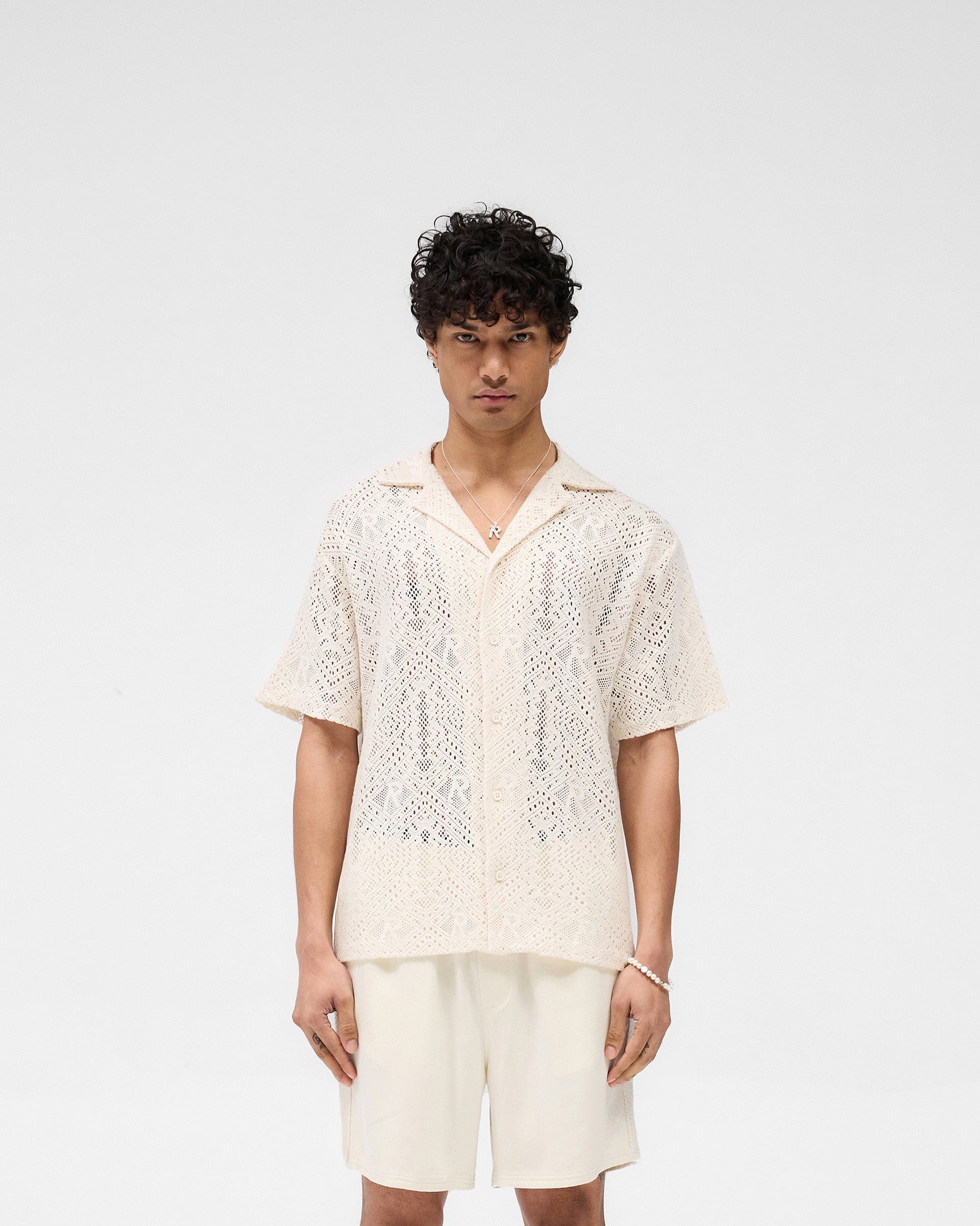SS25 All Over Crochet Shirt - Off White