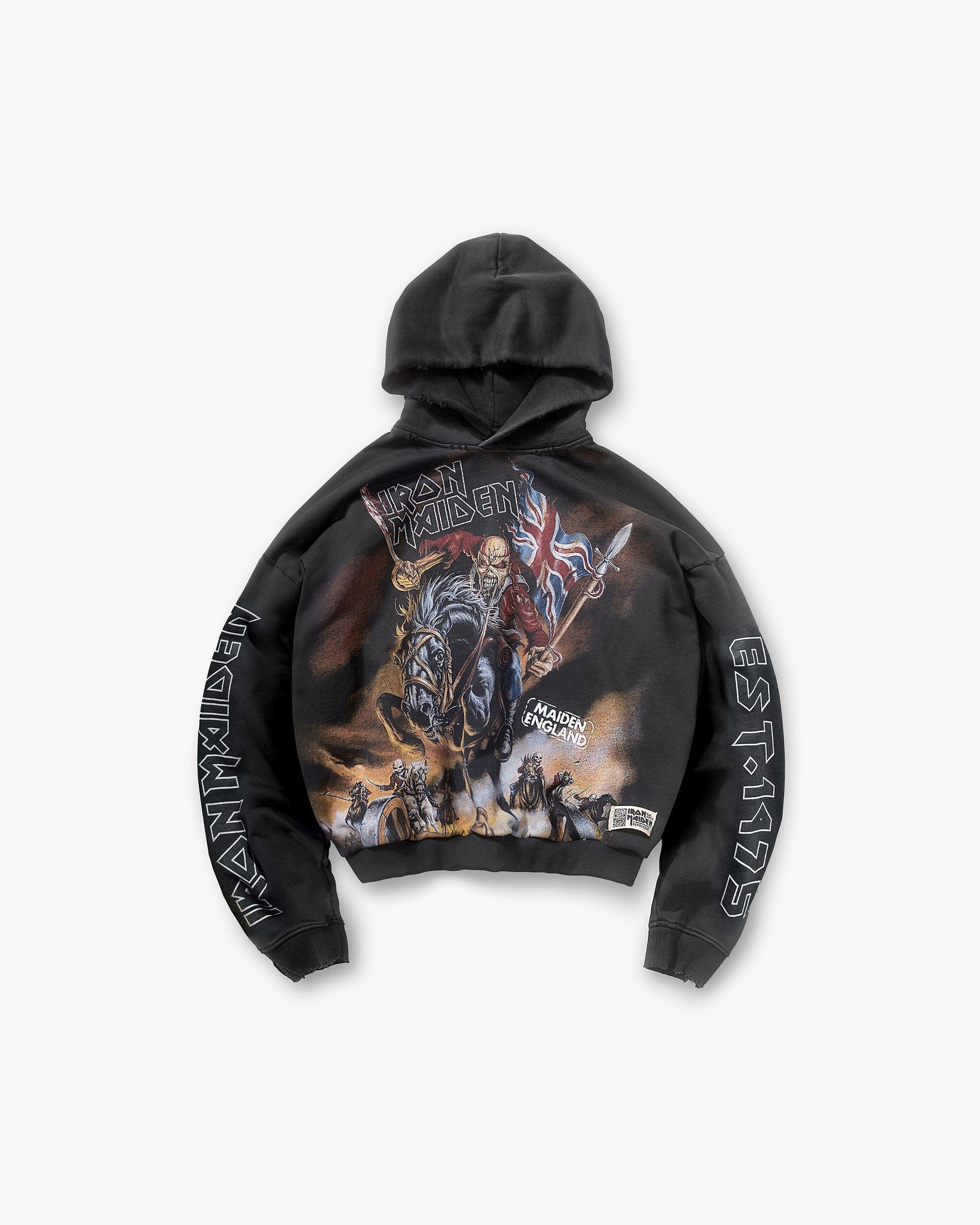 Exclusives Represent X Iron Maiden Steed Hoodie - Stained Black