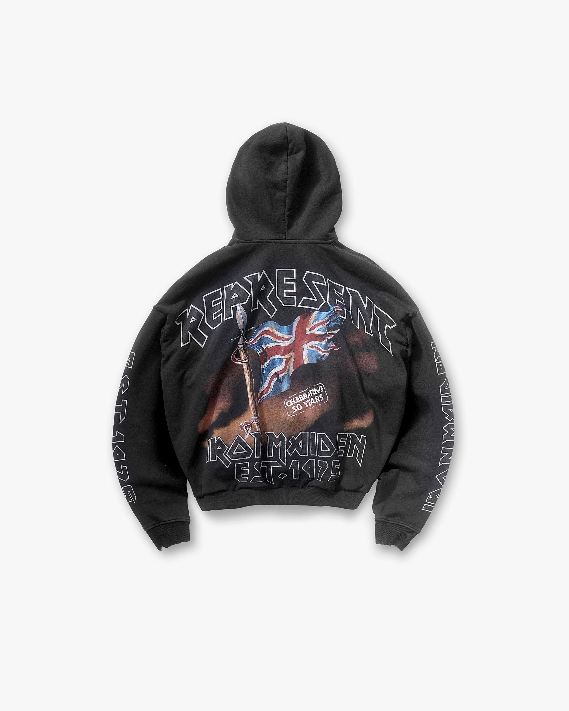 Exclusives Represent X Iron Maiden Steed Hoodie - Stained Black