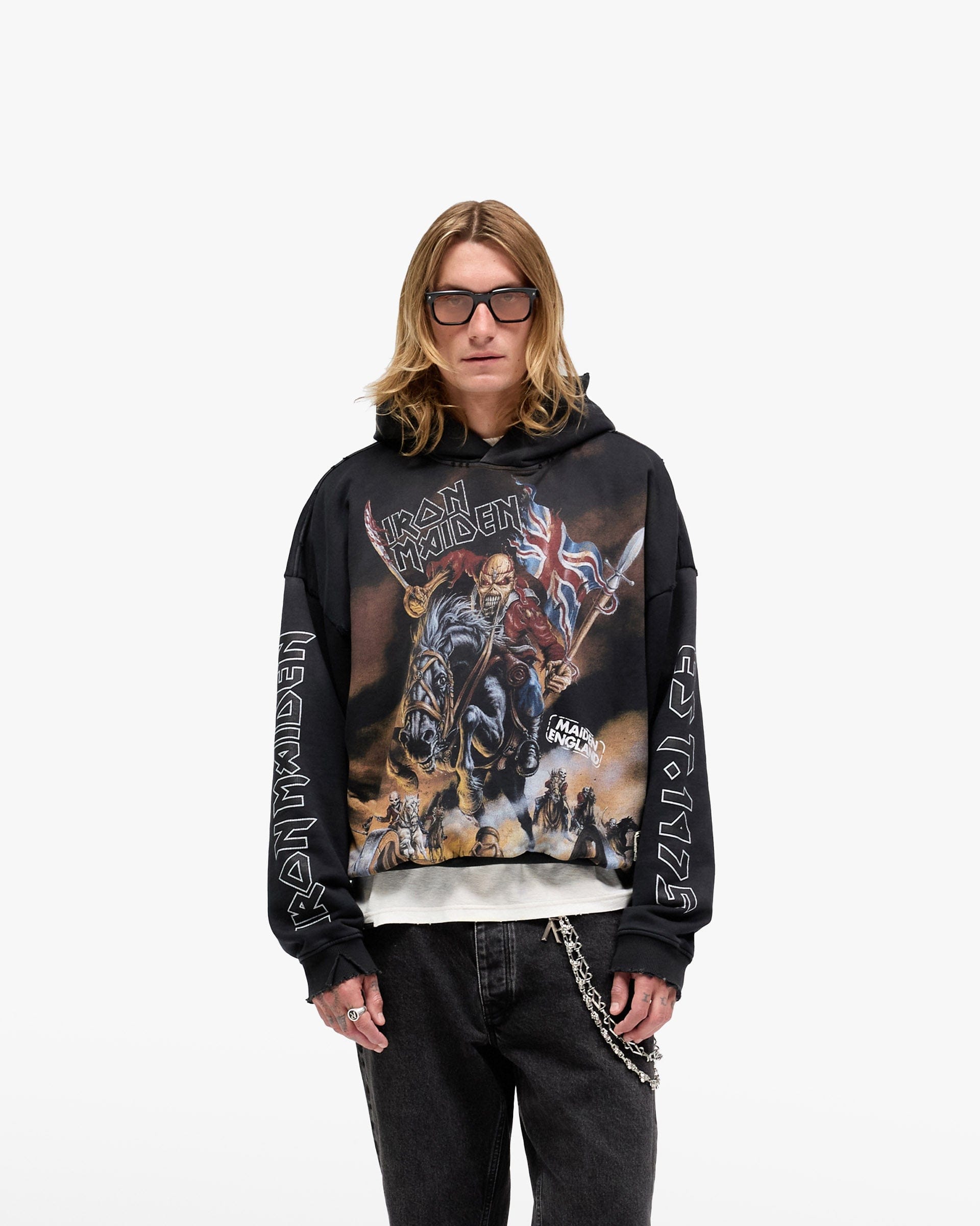 Exclusives Represent X Iron Maiden Steed Hoodie - Stained Black