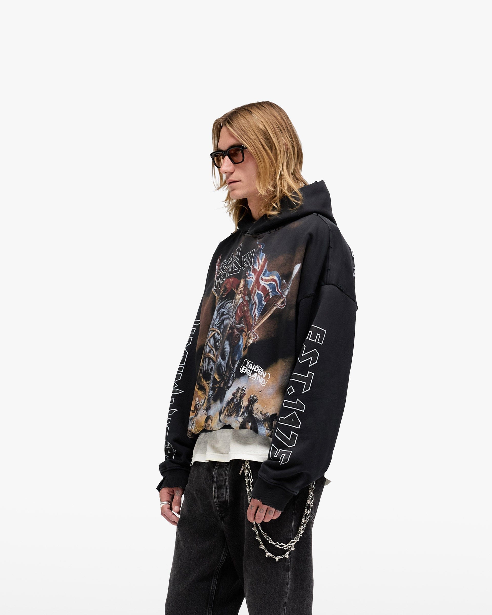 Exclusives Represent X Iron Maiden Steed Hoodie - Stained Black