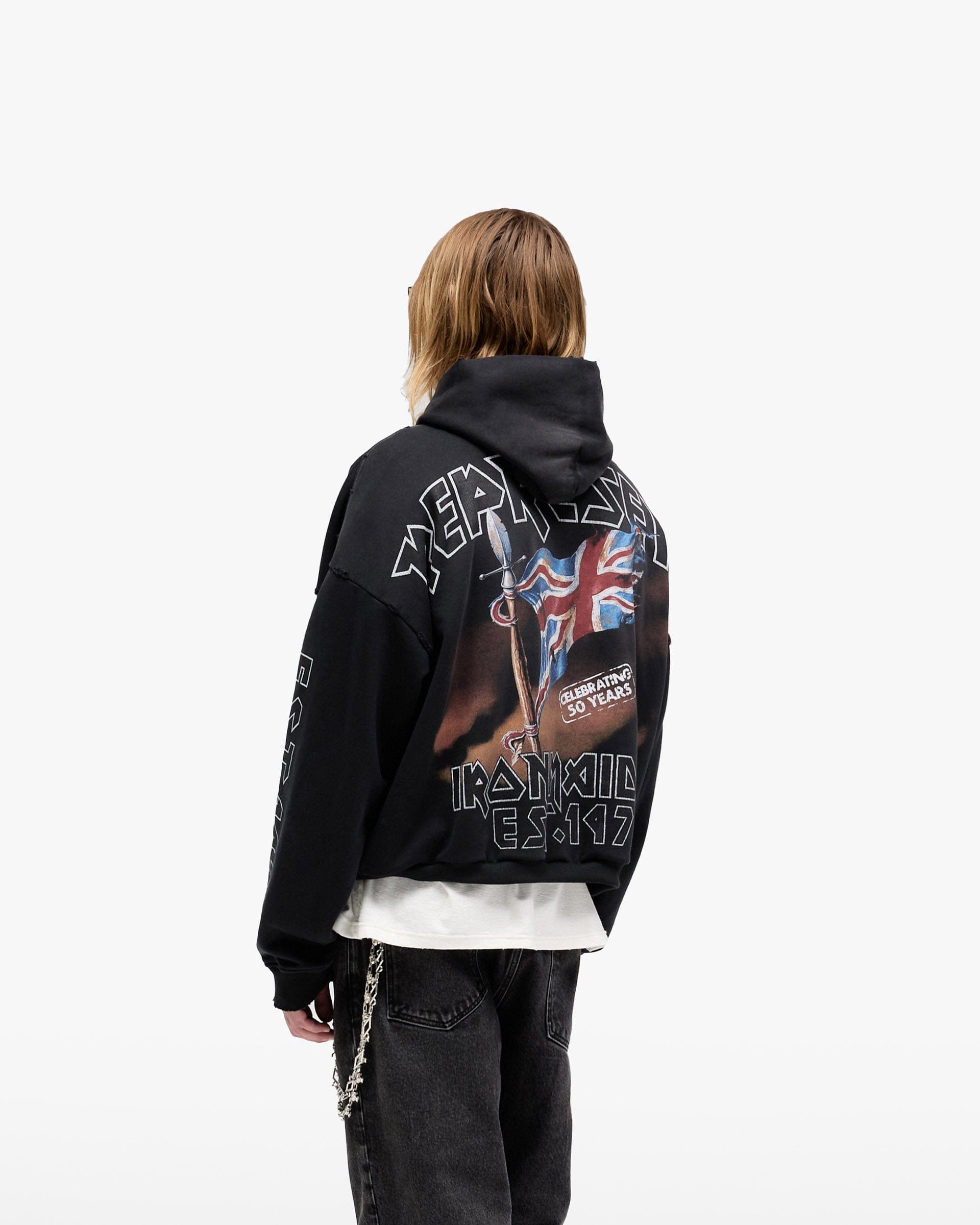 Exclusives Represent X Iron Maiden Steed Hoodie - Stained Black