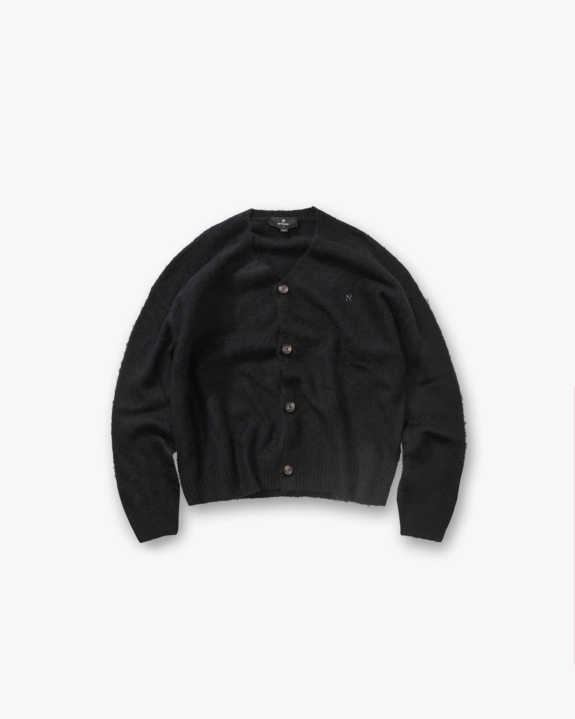 FW25 Textured Knit Cardigan - Jet Black