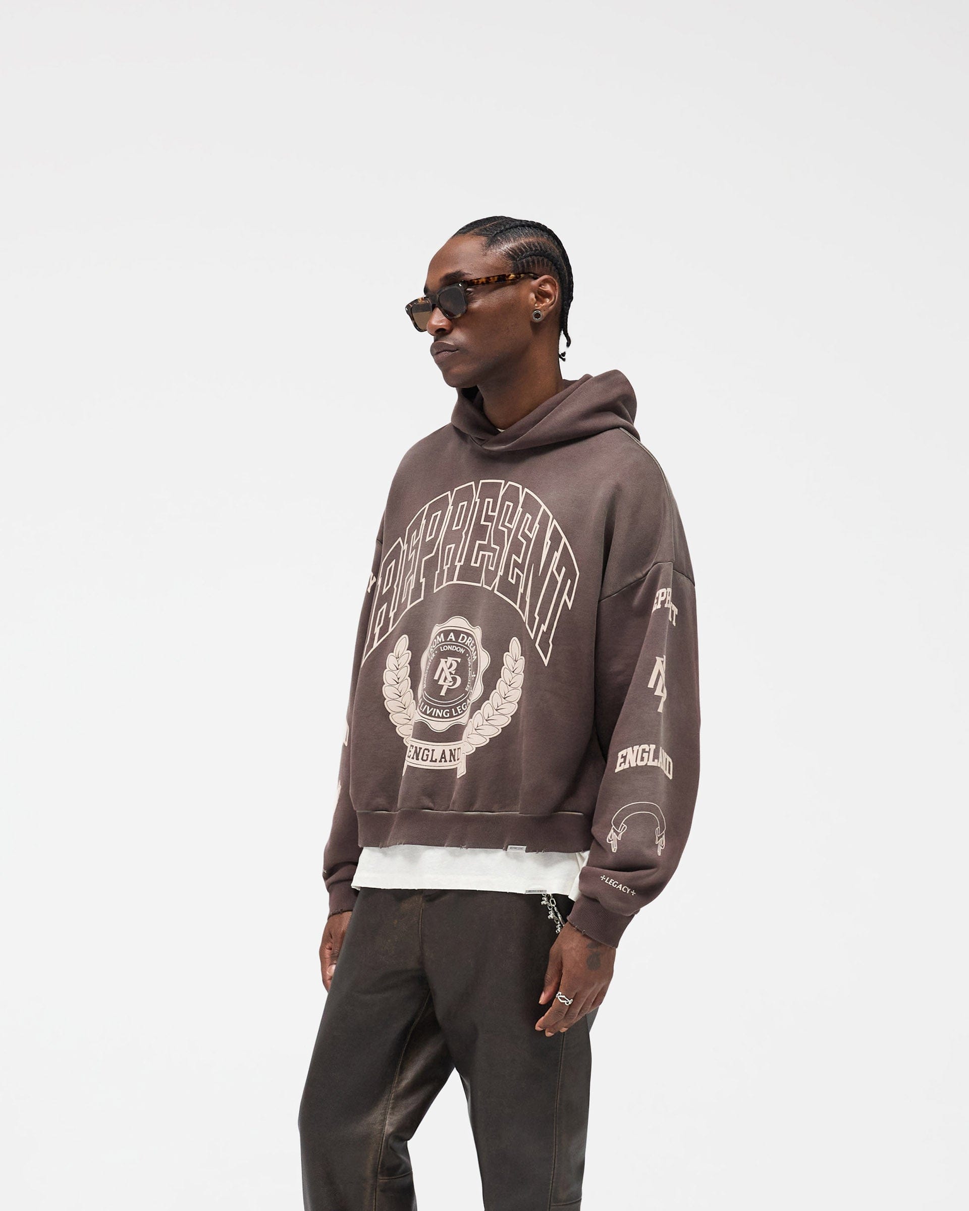 FW25 Represent Legacy Crest Hoodie - Nero