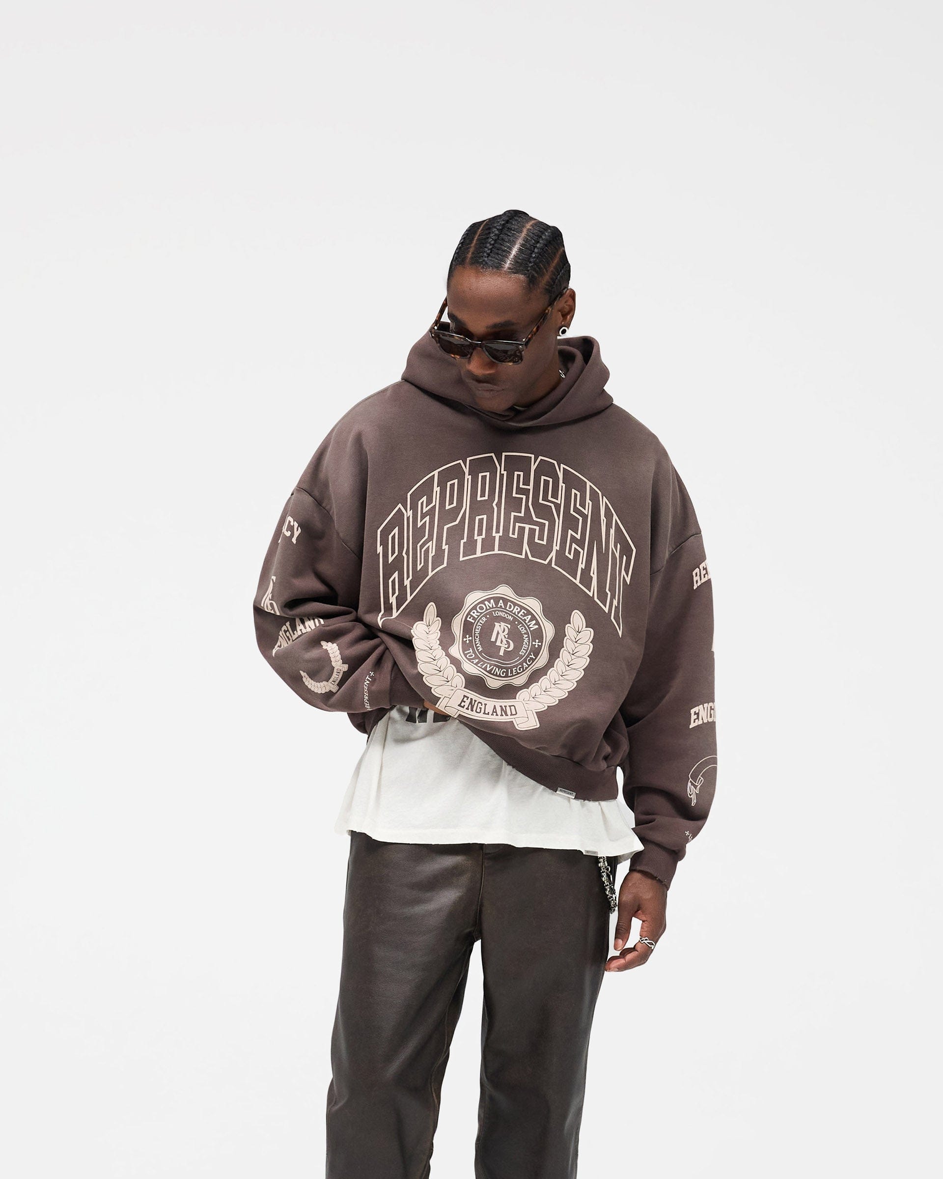 FW25 Represent Legacy Crest Hoodie - Nero