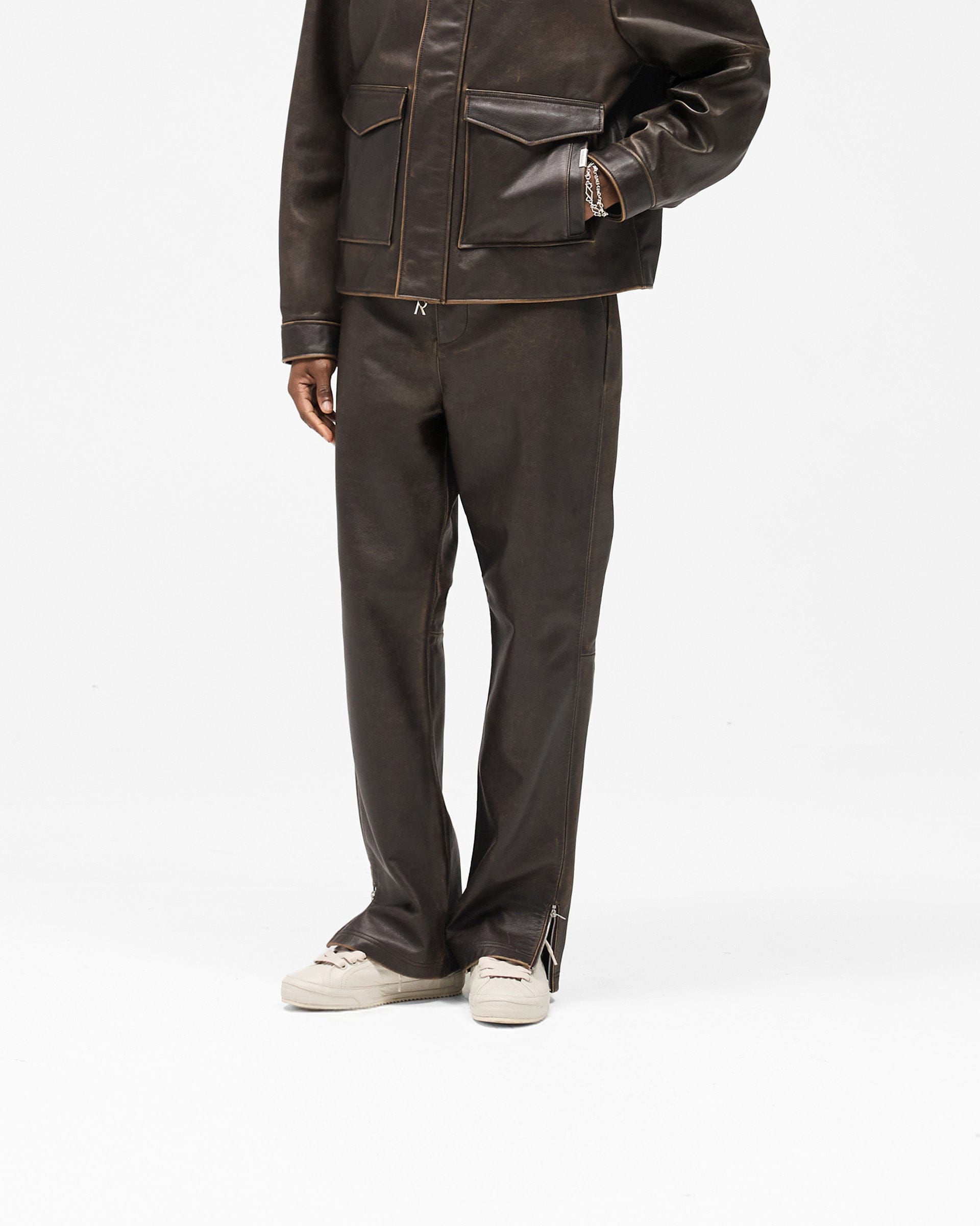 FW25 Sunfade Leather Pant - Nero