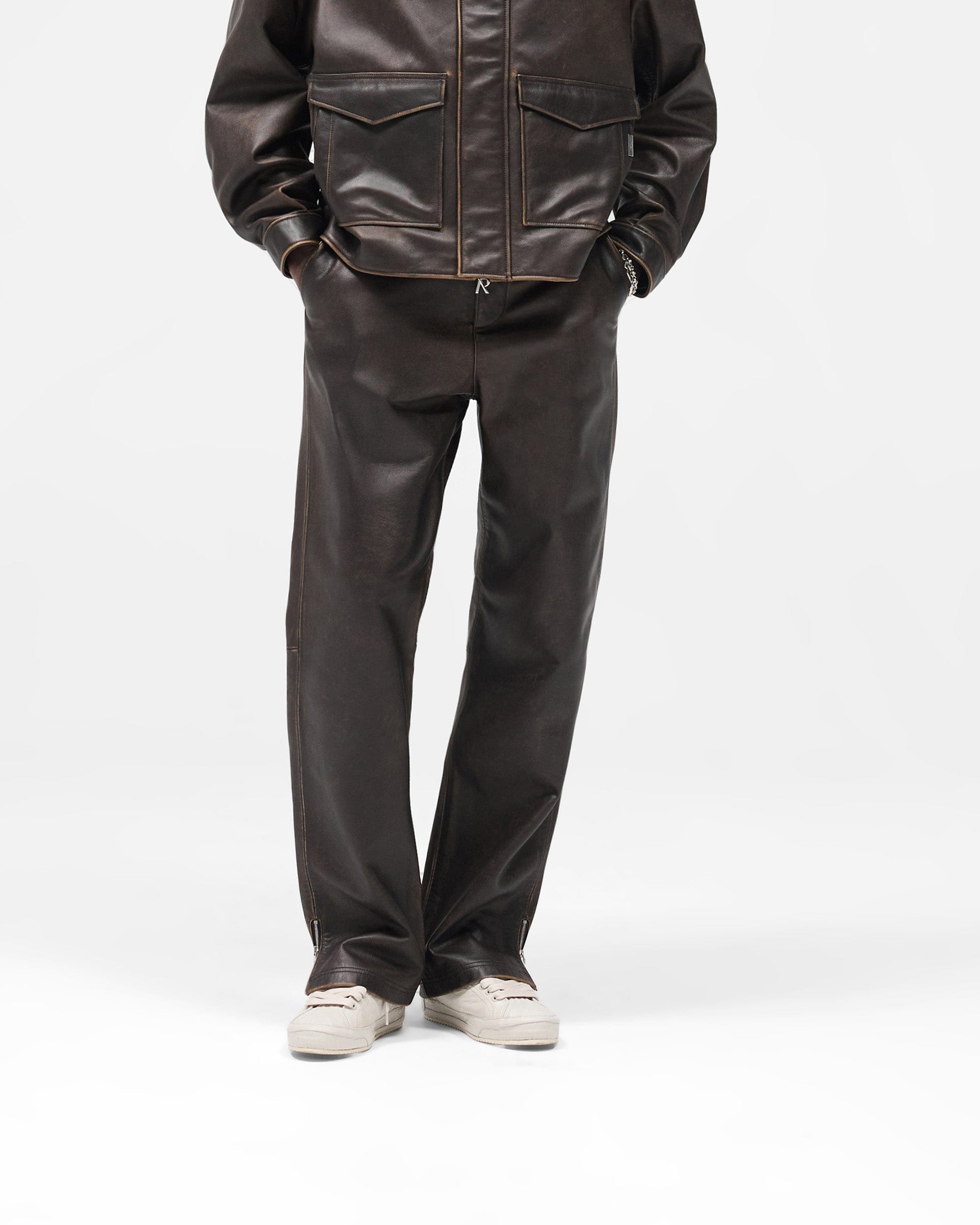 FW25 Sunfade Leather Pant - Nero
