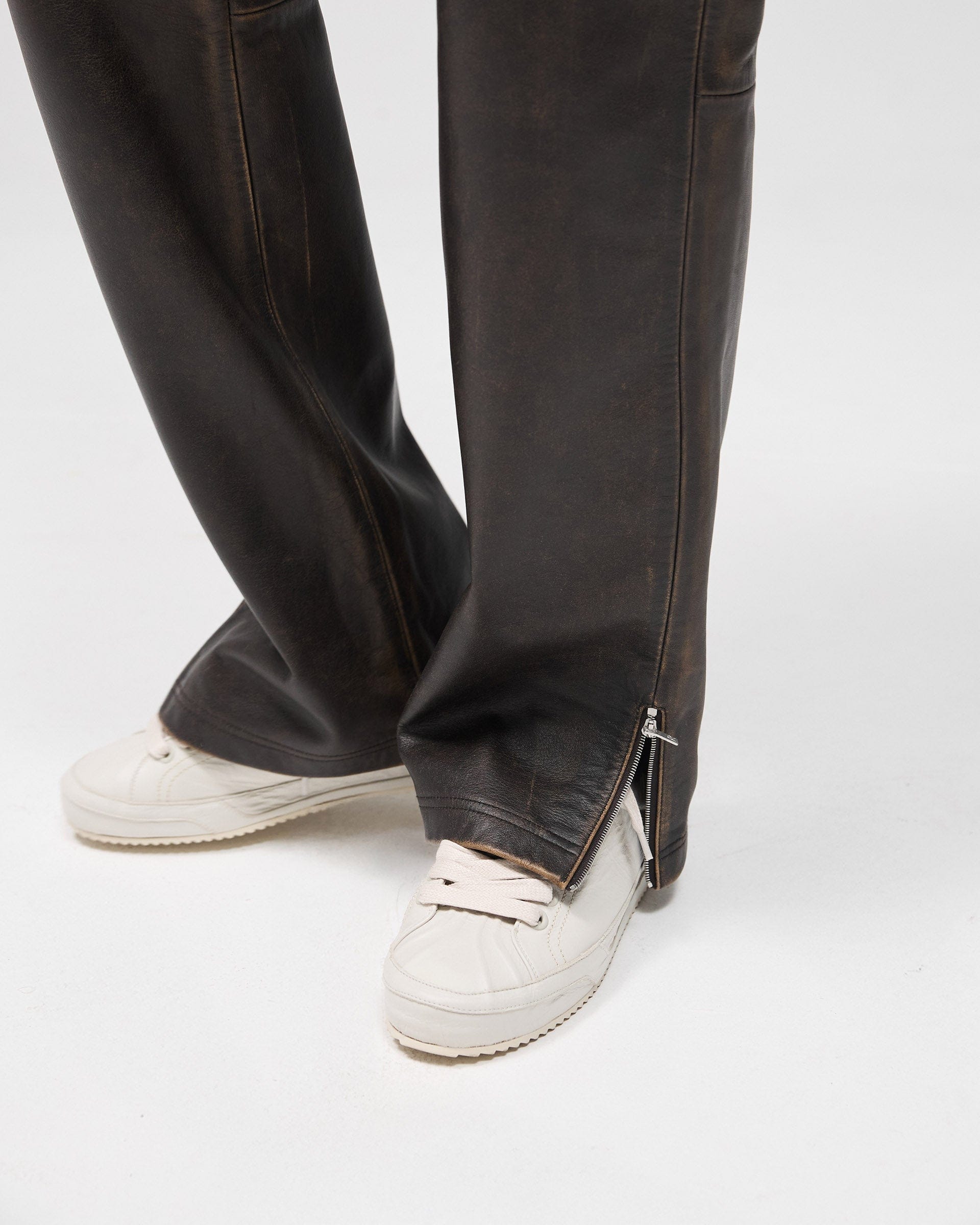 FW25 Sunfade Leather Pant - Nero