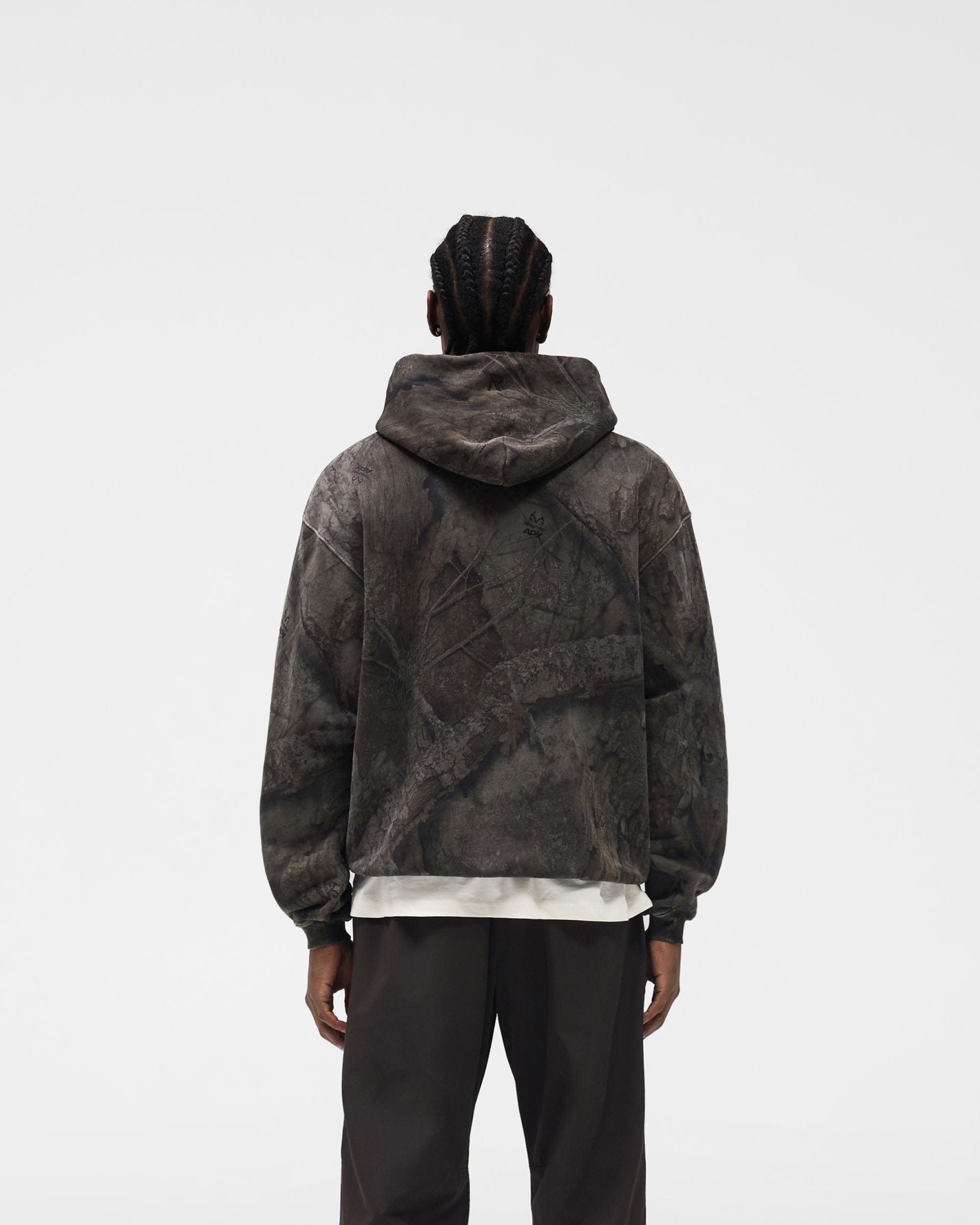 Initial Overdye Realtree® Oversized Hoodie - Overdyed Black