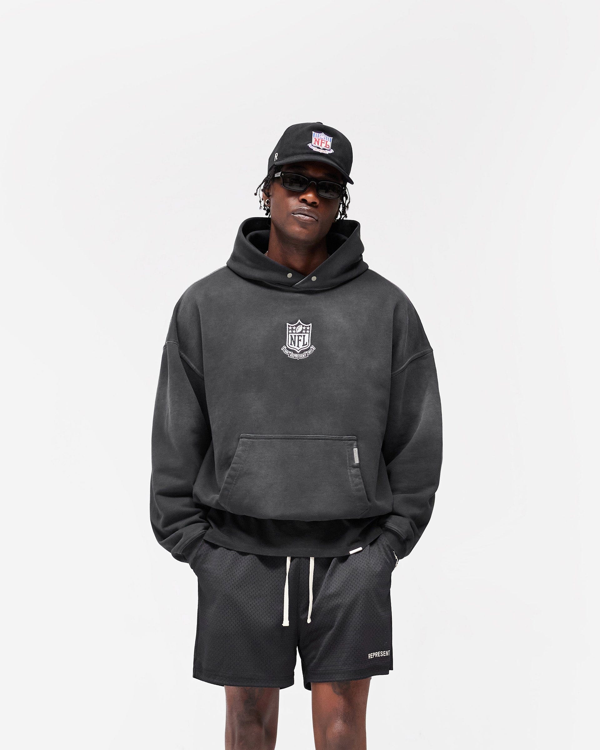 Exclusives NFL Shield x Represent Hoodie - Stained Black