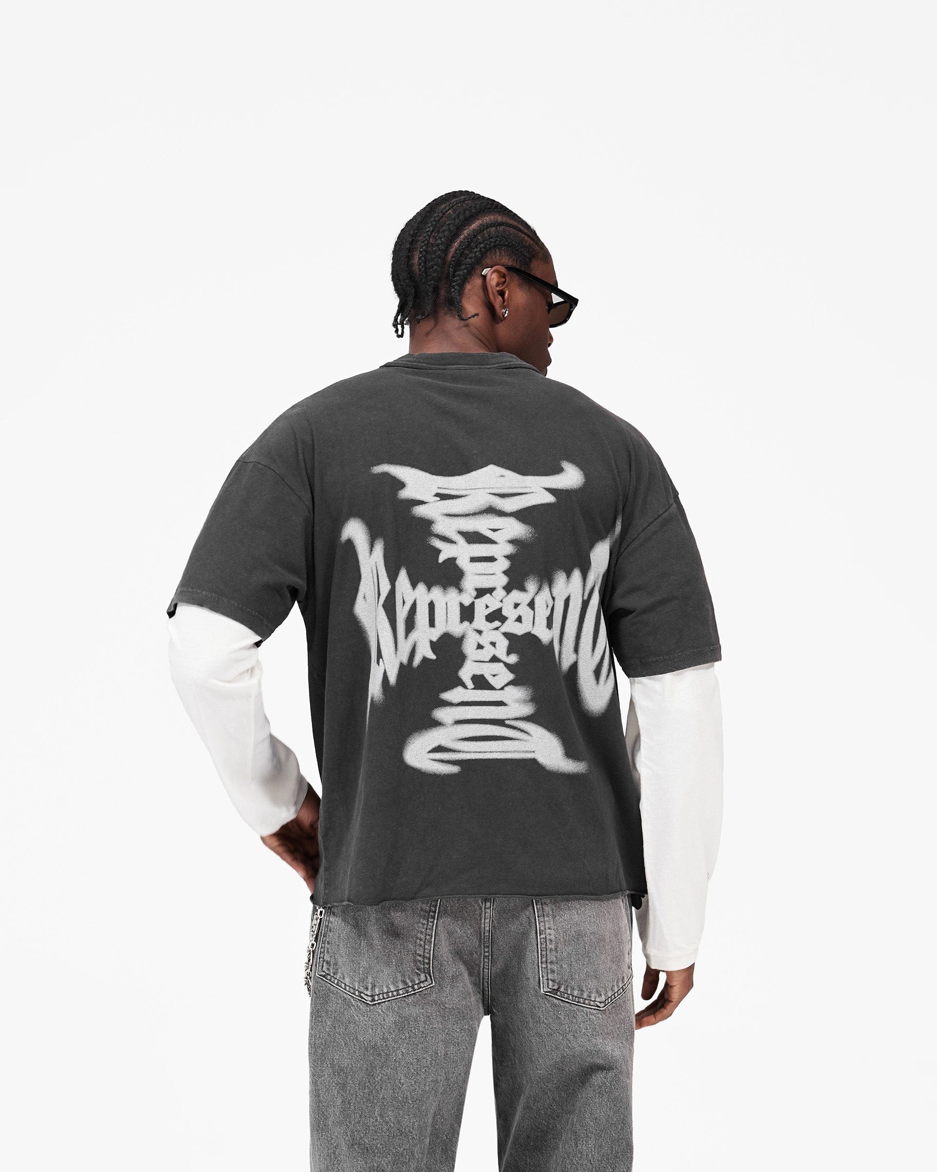 Heaton MH Stack Long Sleeve T-Shirt - Faded Black