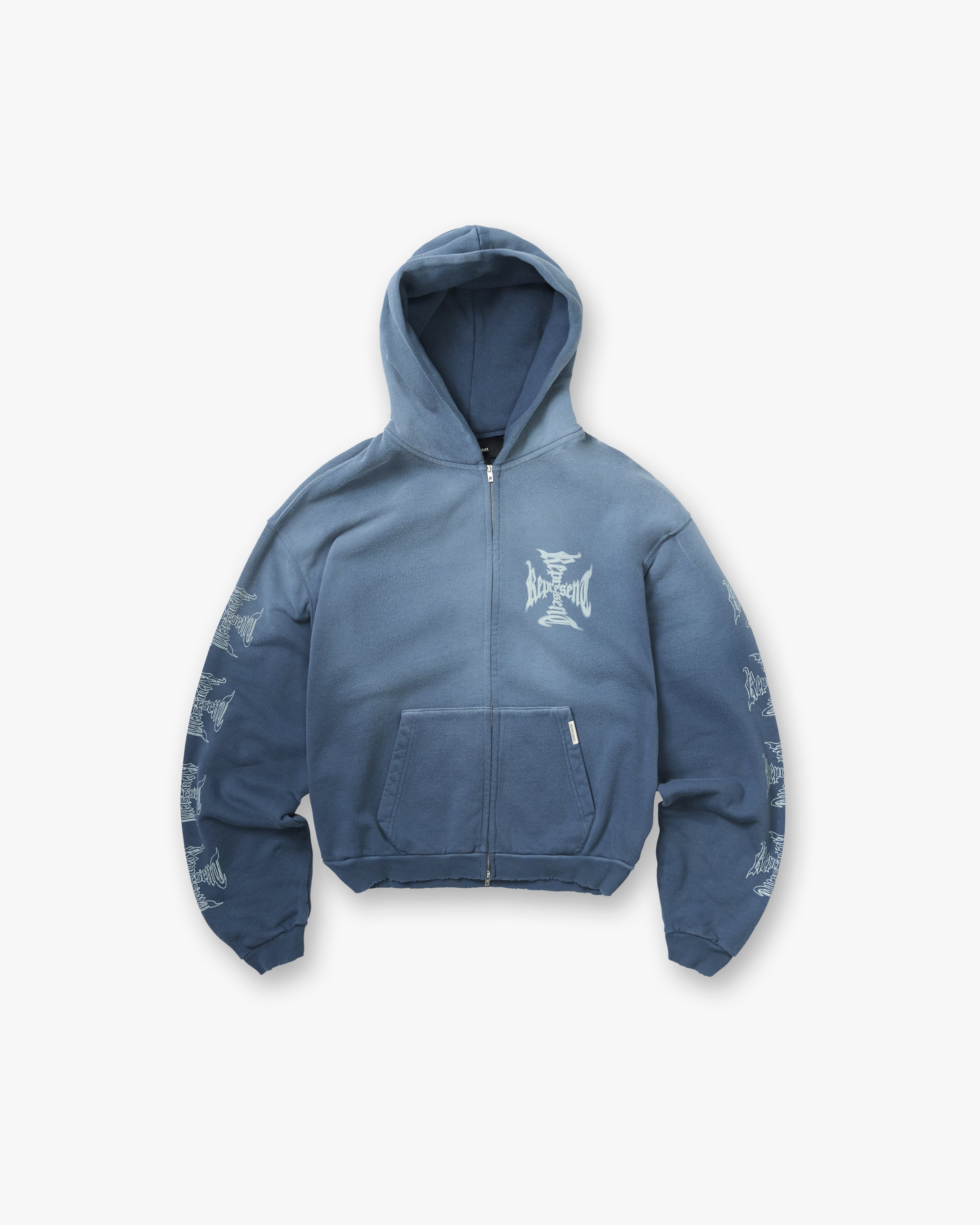 Heaton MH Shrunken Zip Hoodie - Vintage Navy