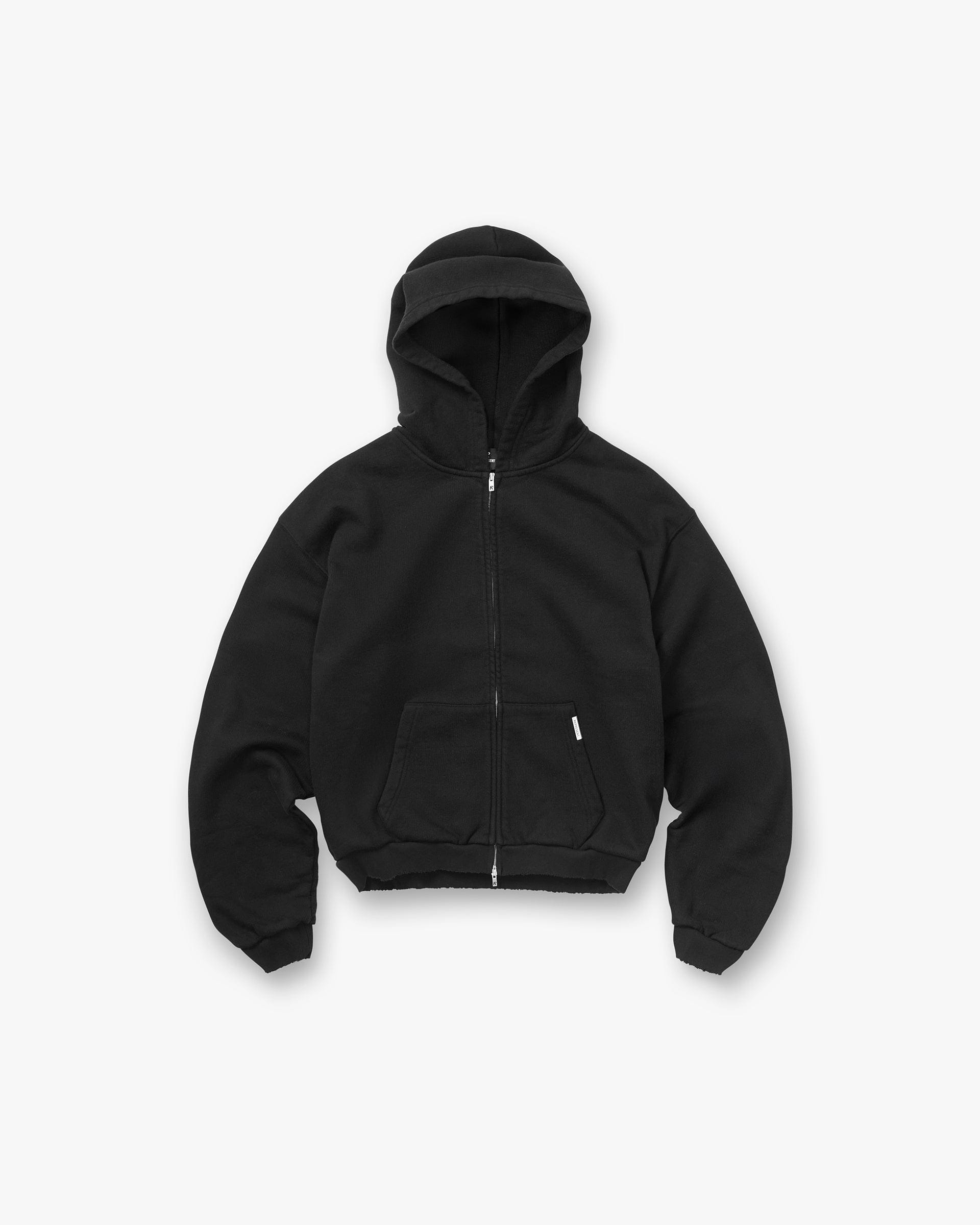 Heaton GH Shrunken Zip Hoodie - Jet Black