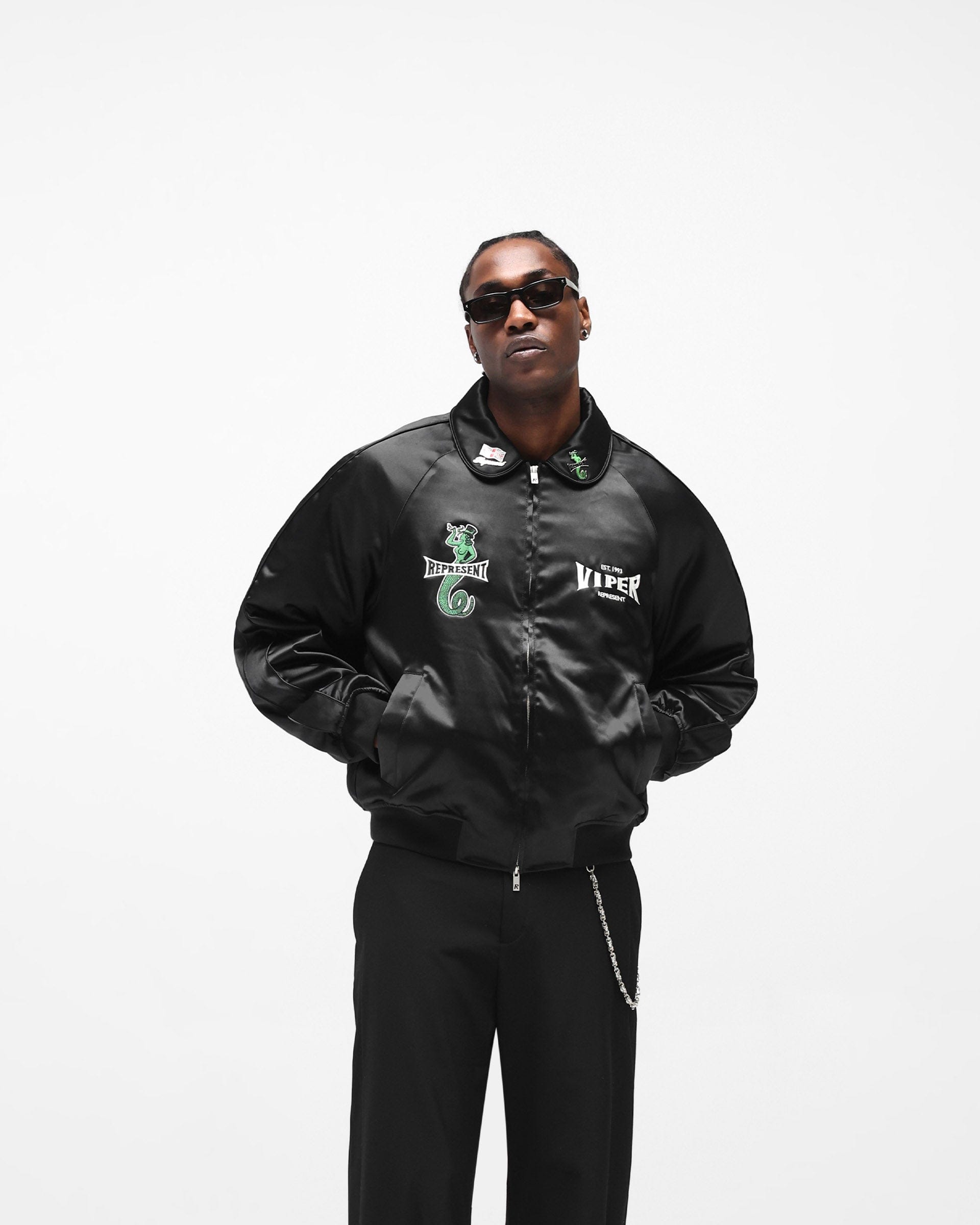 SS26 Represent x Viper Souvenir Jacket - Jet Black