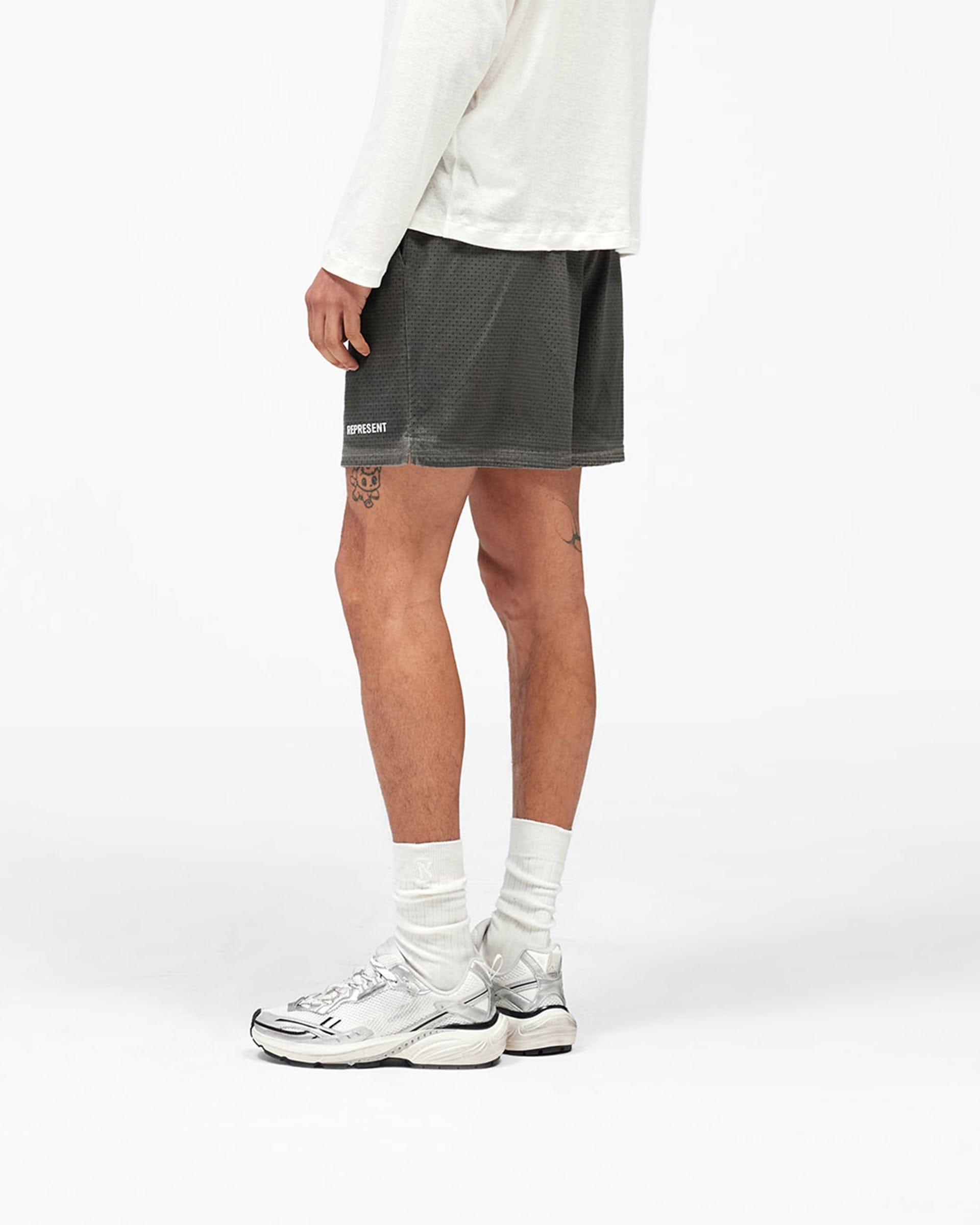 SS26 Washed Mesh Shorts - Vintage Grey