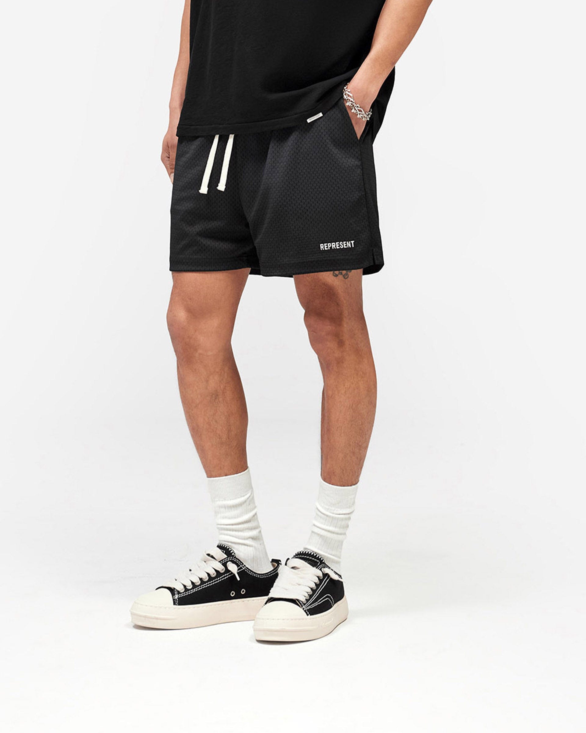 SS26 Washed Mesh Shorts - Black