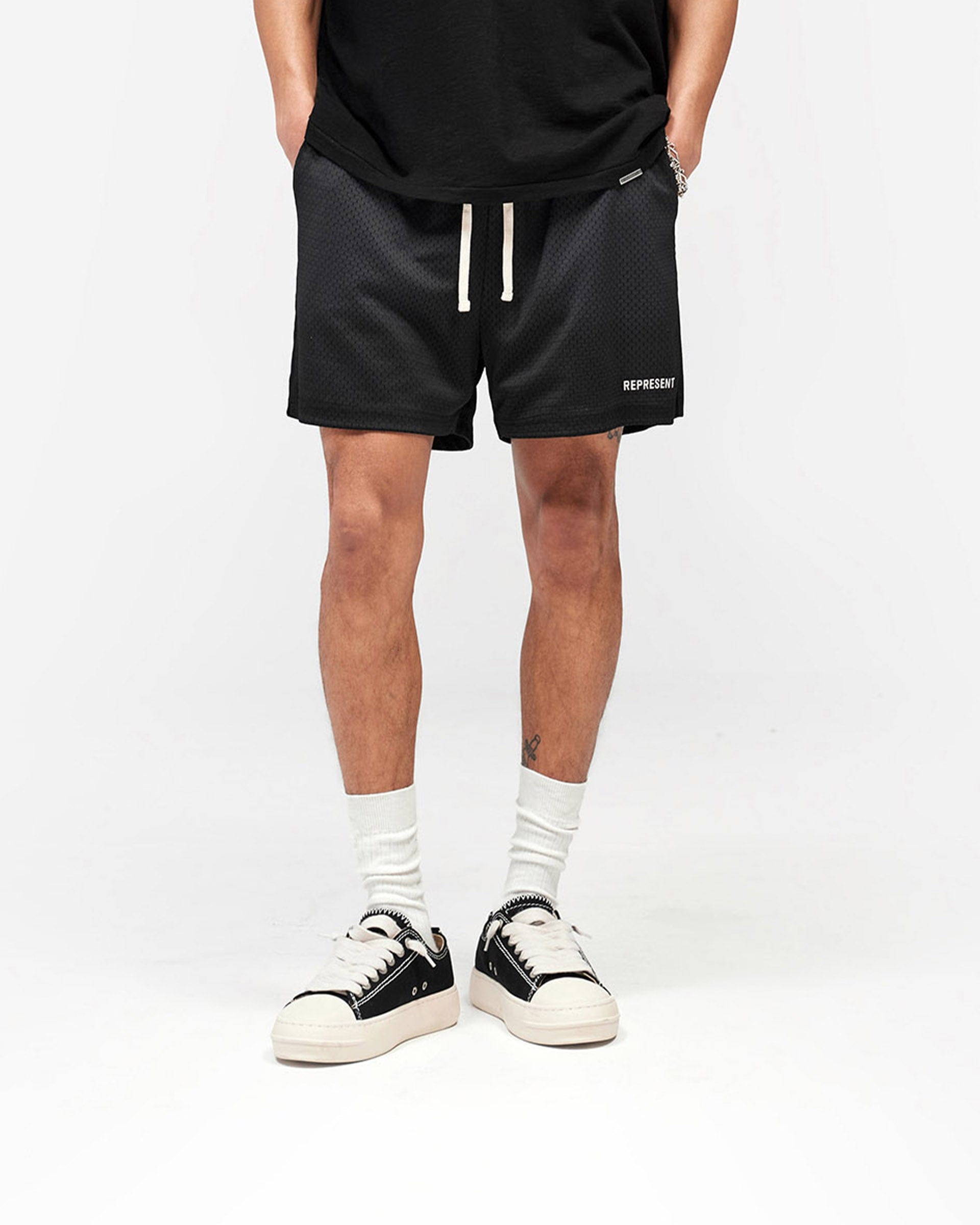 SS26 Washed Mesh Shorts - Black