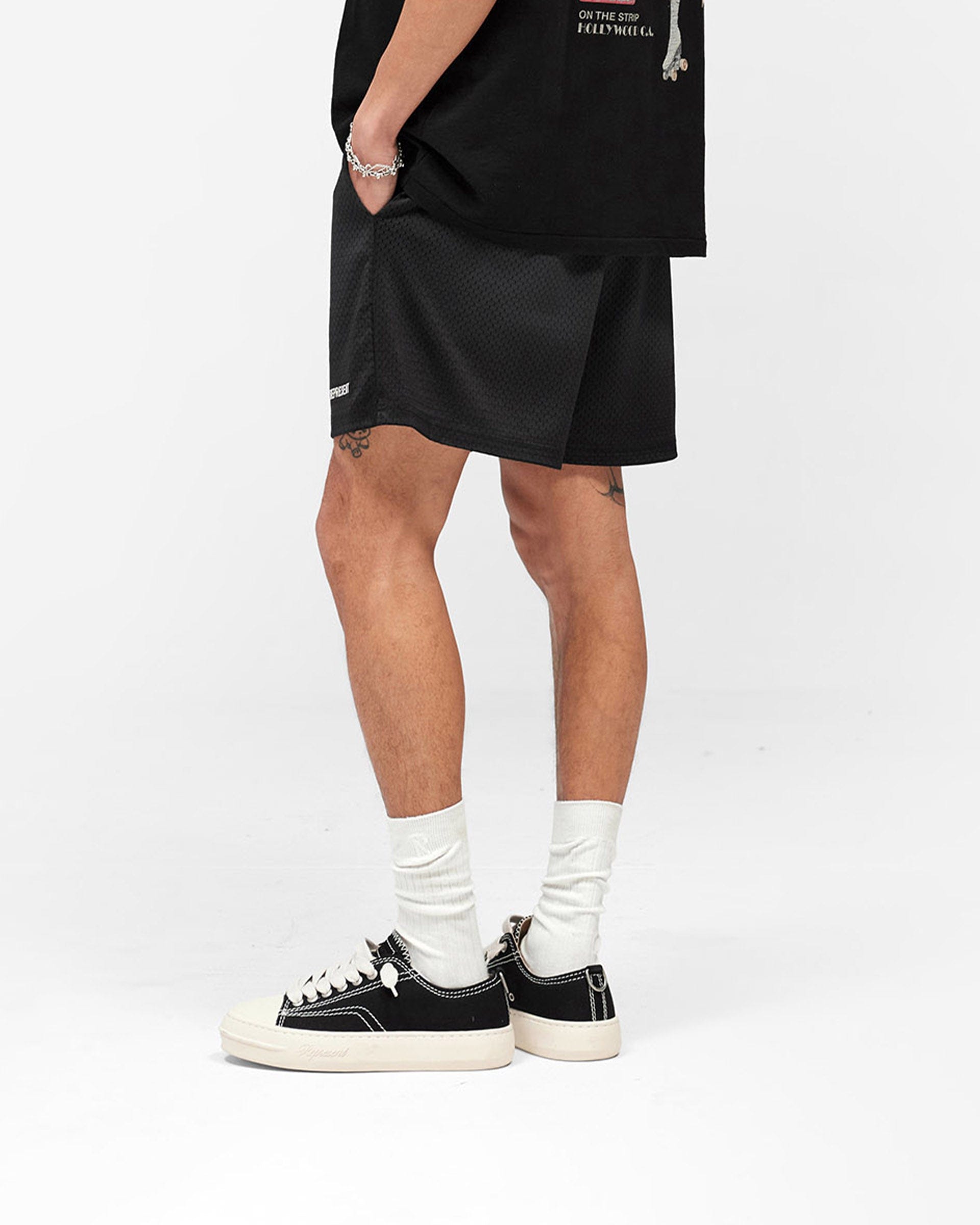 SS26 Washed Mesh Shorts - Black