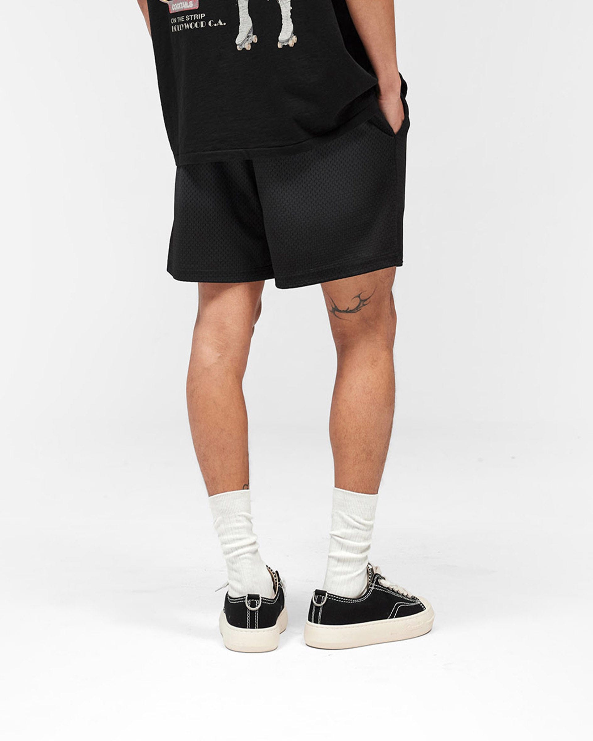 SS26 Washed Mesh Shorts - Black