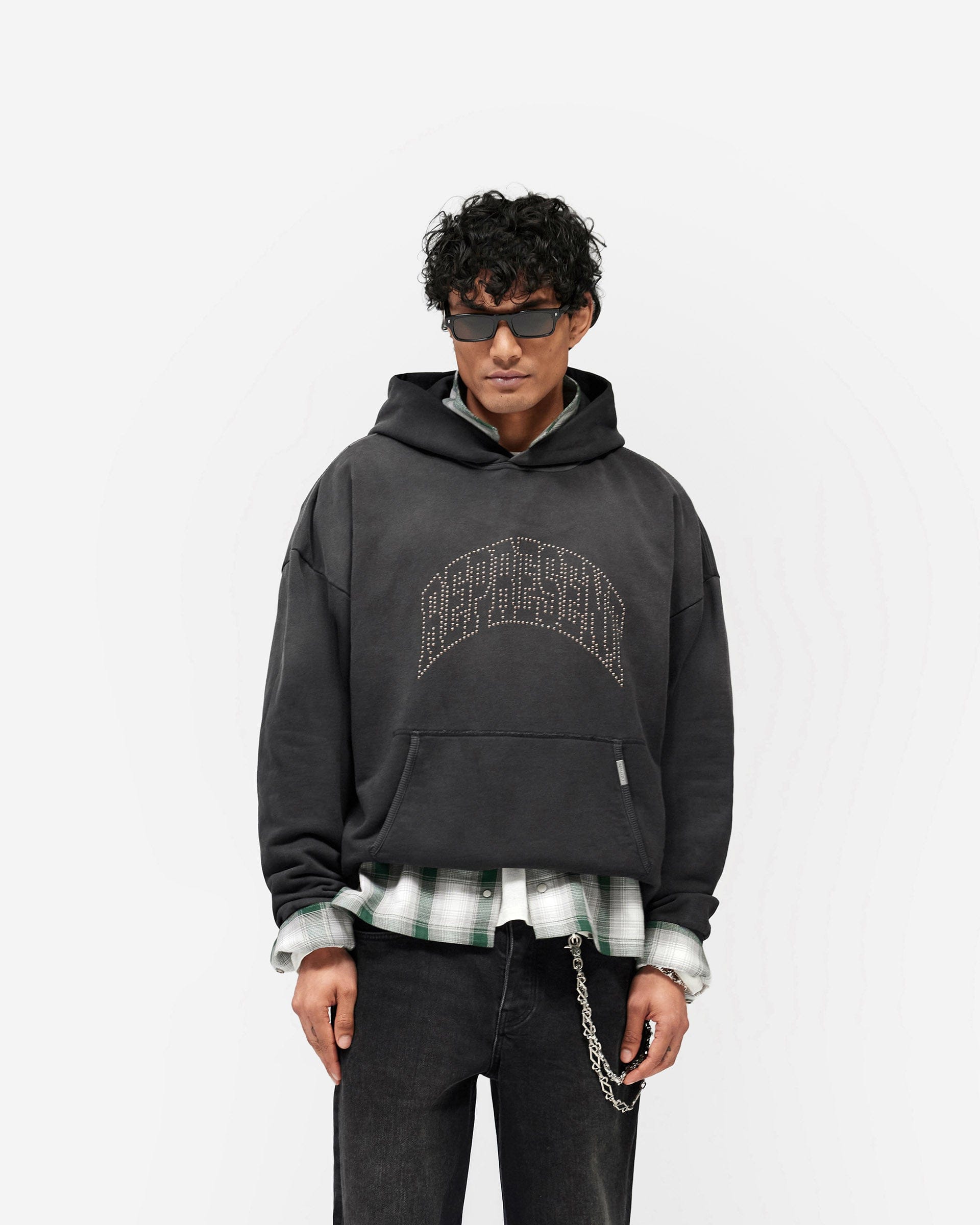 SS26 Represent Embellished Hoodie - Stained Black